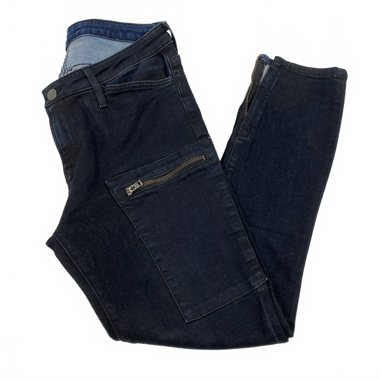 Helmut Lang Dark Wash Zipper Ankle Jeans
