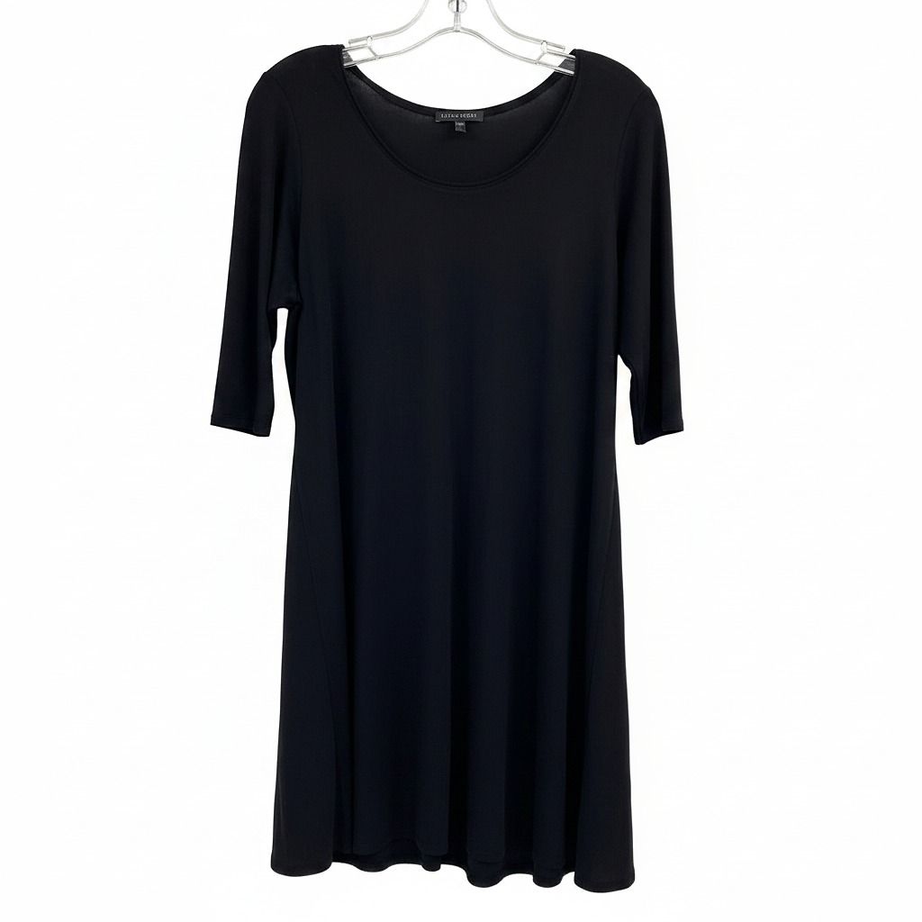 Eileen Fisher Black Silk Mini Dress