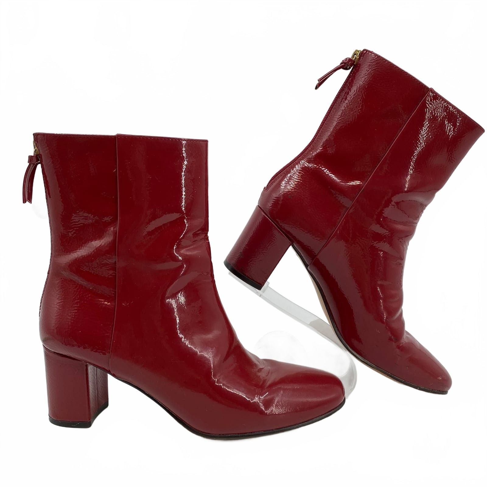 J. Crew Red Ankle Boots Willa Heeled Boots