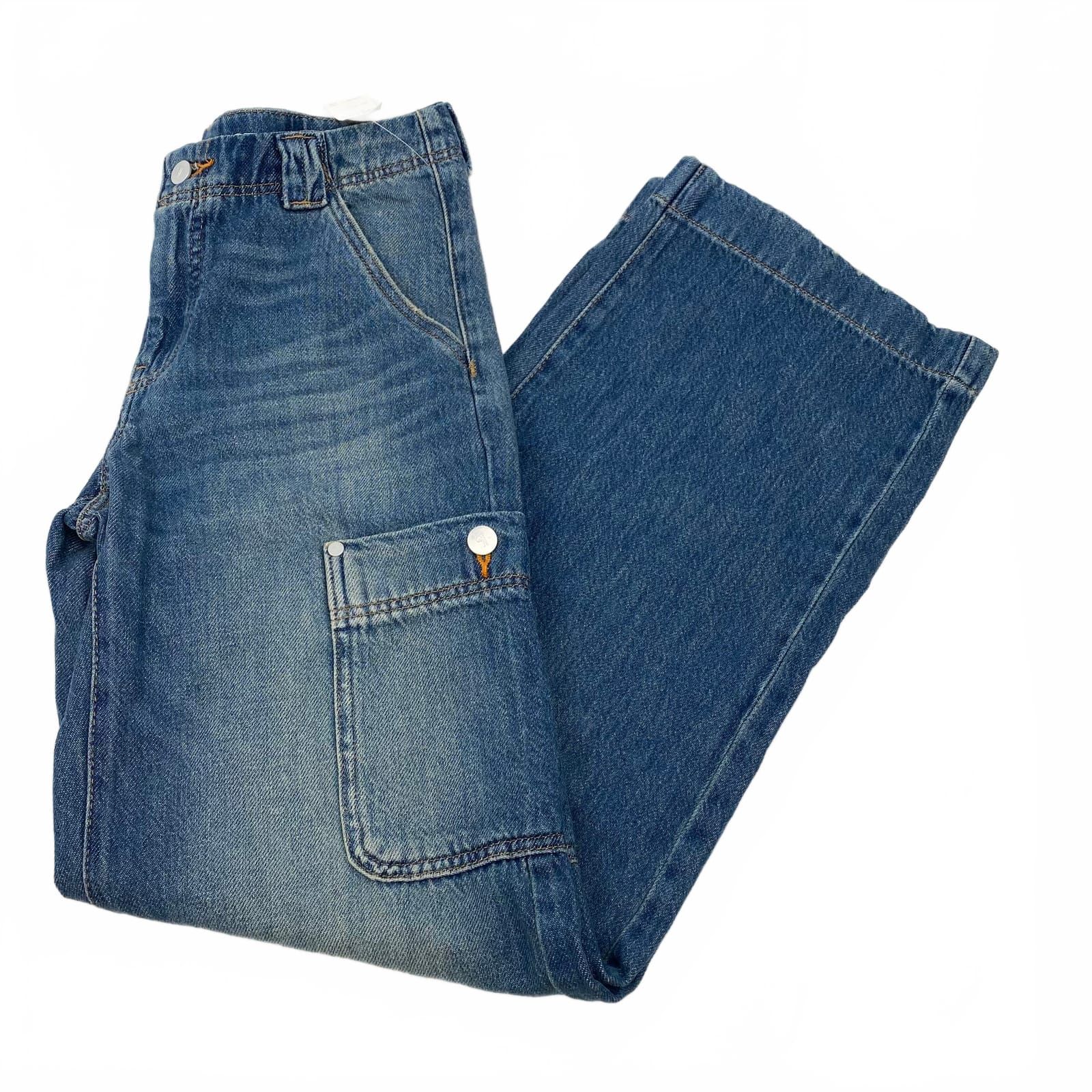 Pilcro & the Letterpress Women’s Blue Cotton Blend Wide-Leg Jeans