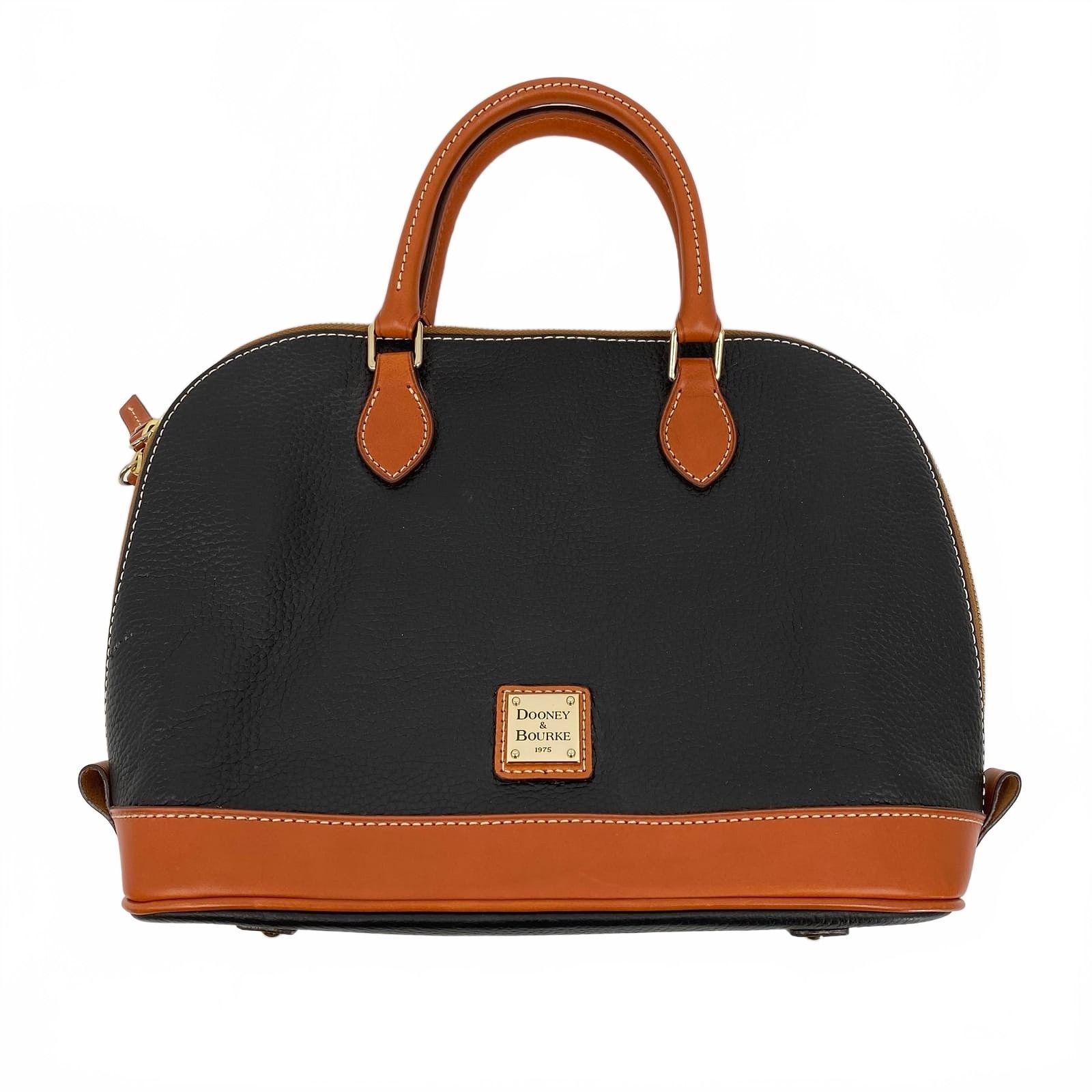 Dooney & Bourke Black Brown Zip Satchel Purse