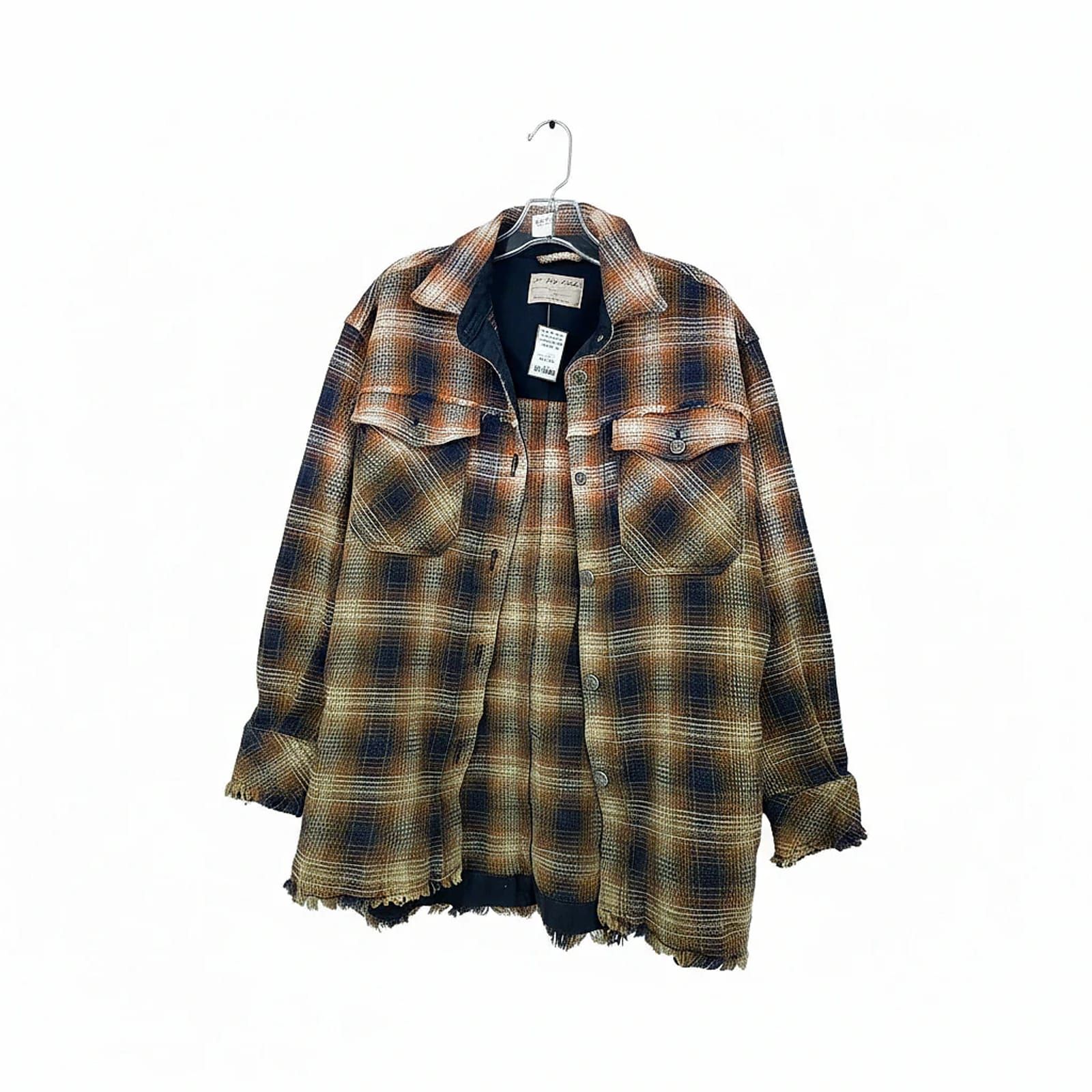 We The Free Plaid Orange Blue Jacket