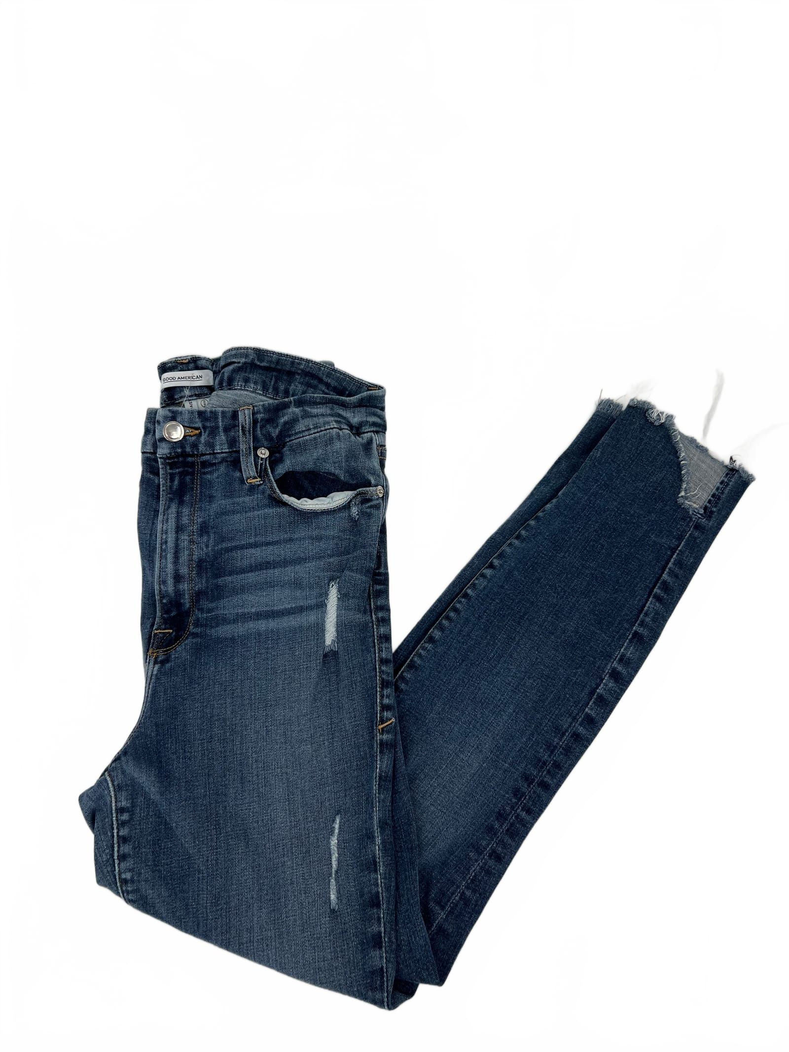 Good American Blue Skinny Jeans Plus Distressed