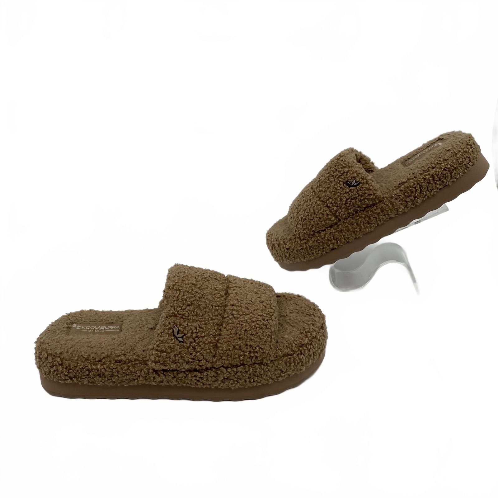 Koolaburra Brown Fuzzy Sherpa Sandals