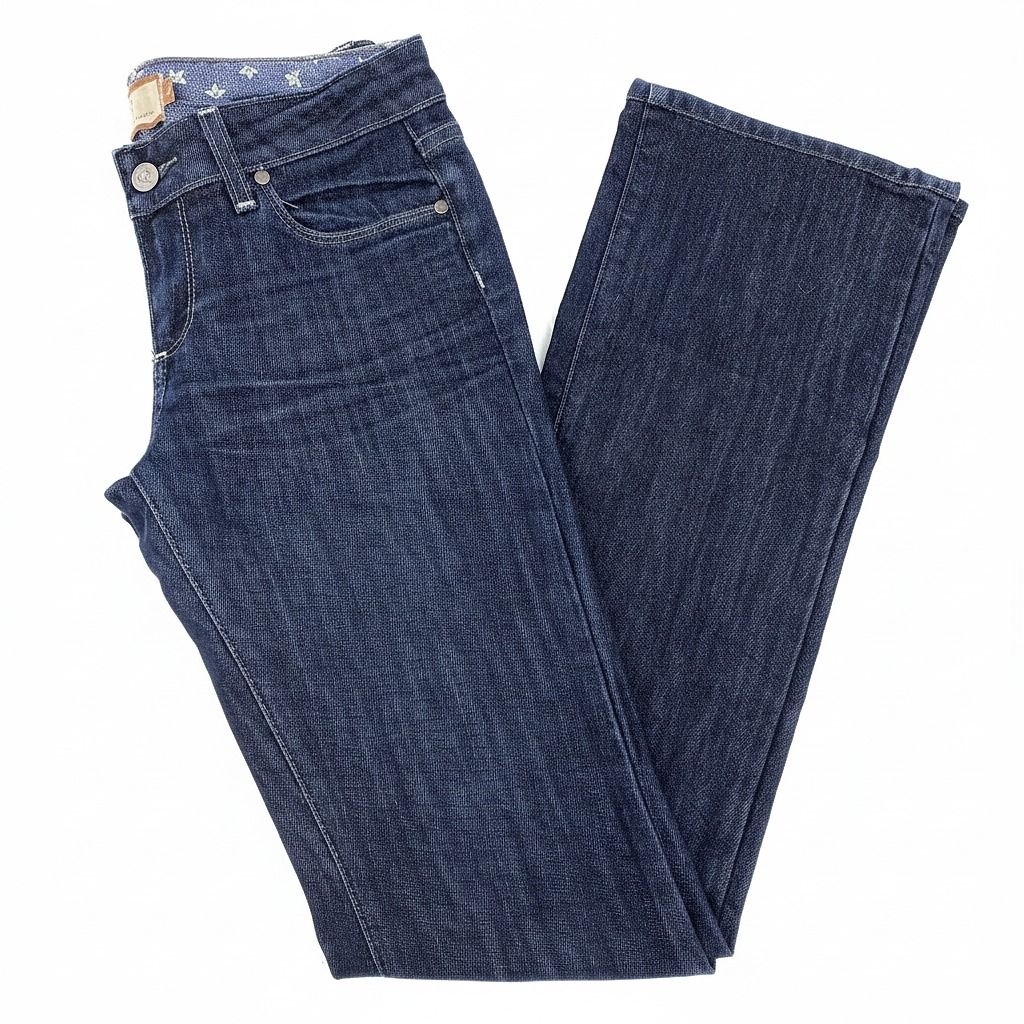 PAIGE Dark Wash Low Rise Boot Cut Jeans