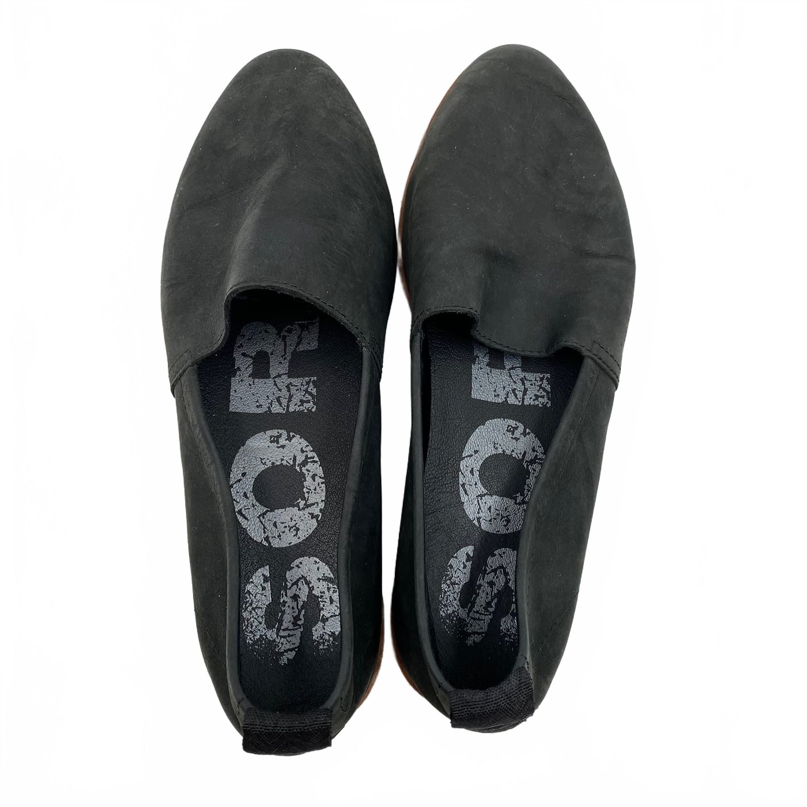 Sorel Black Leather Flats Waterproof Cushioned