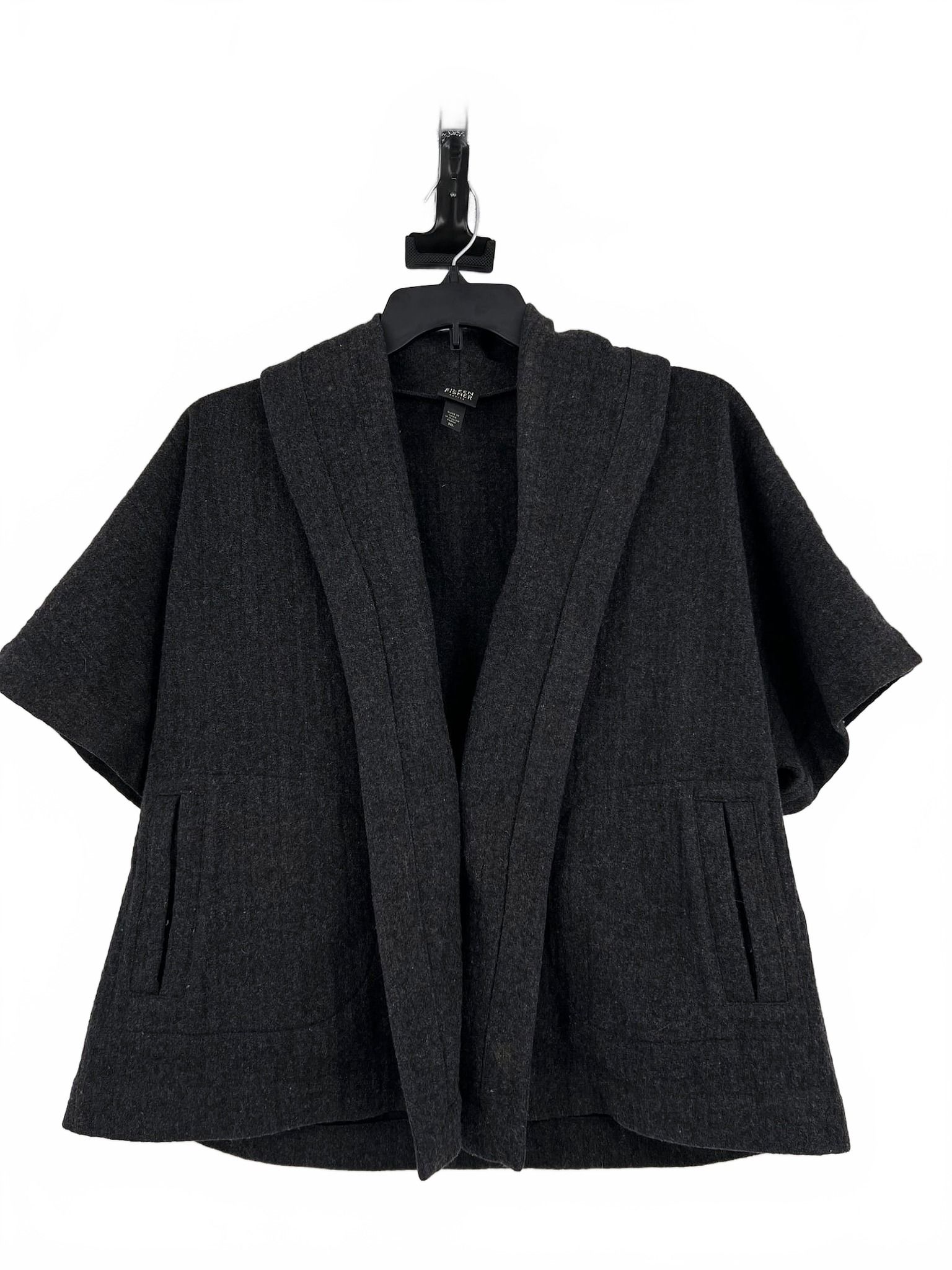 Eileen Fisher Gray Wool-Nylon Cardigan