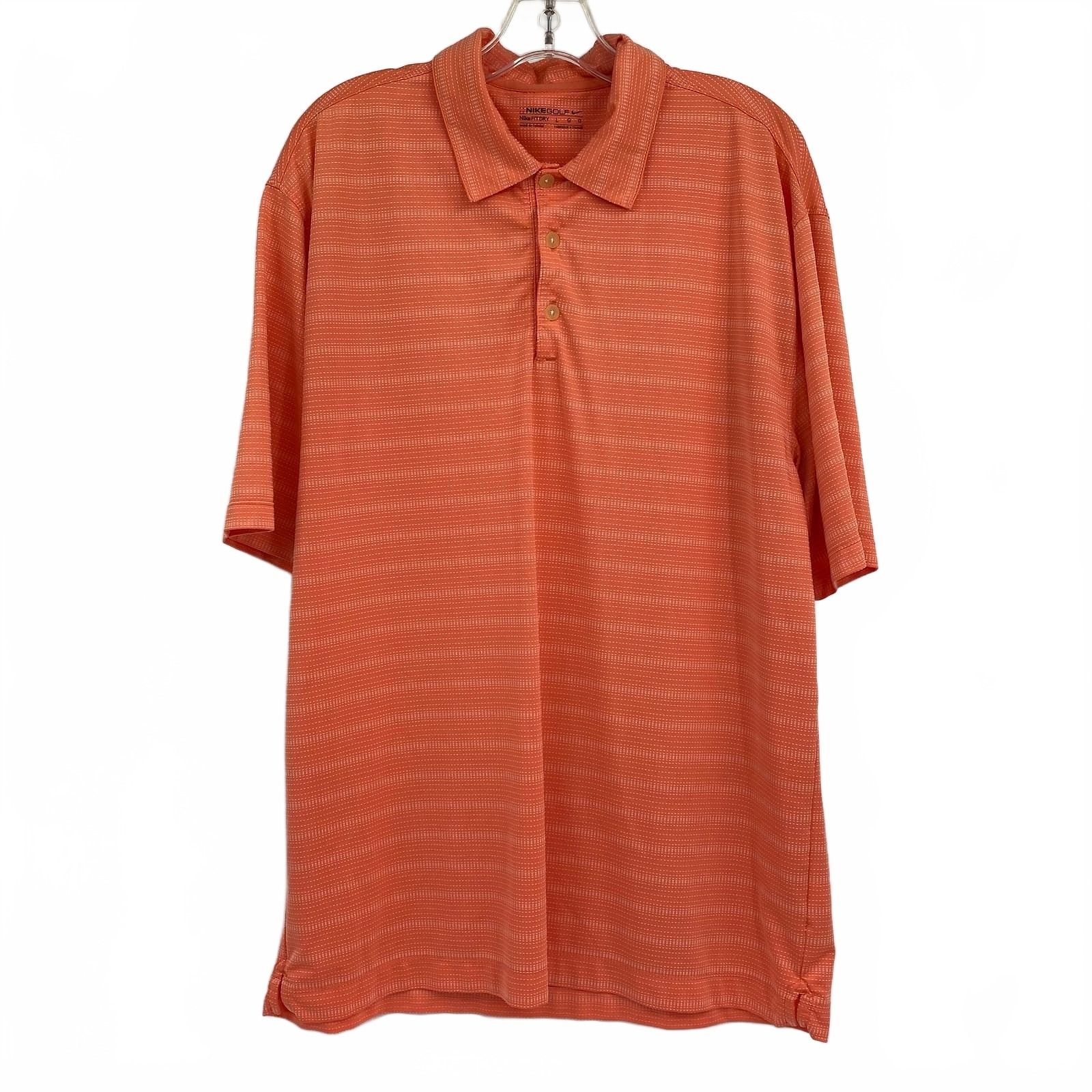 Nike Orange White Striped Polo Shirt