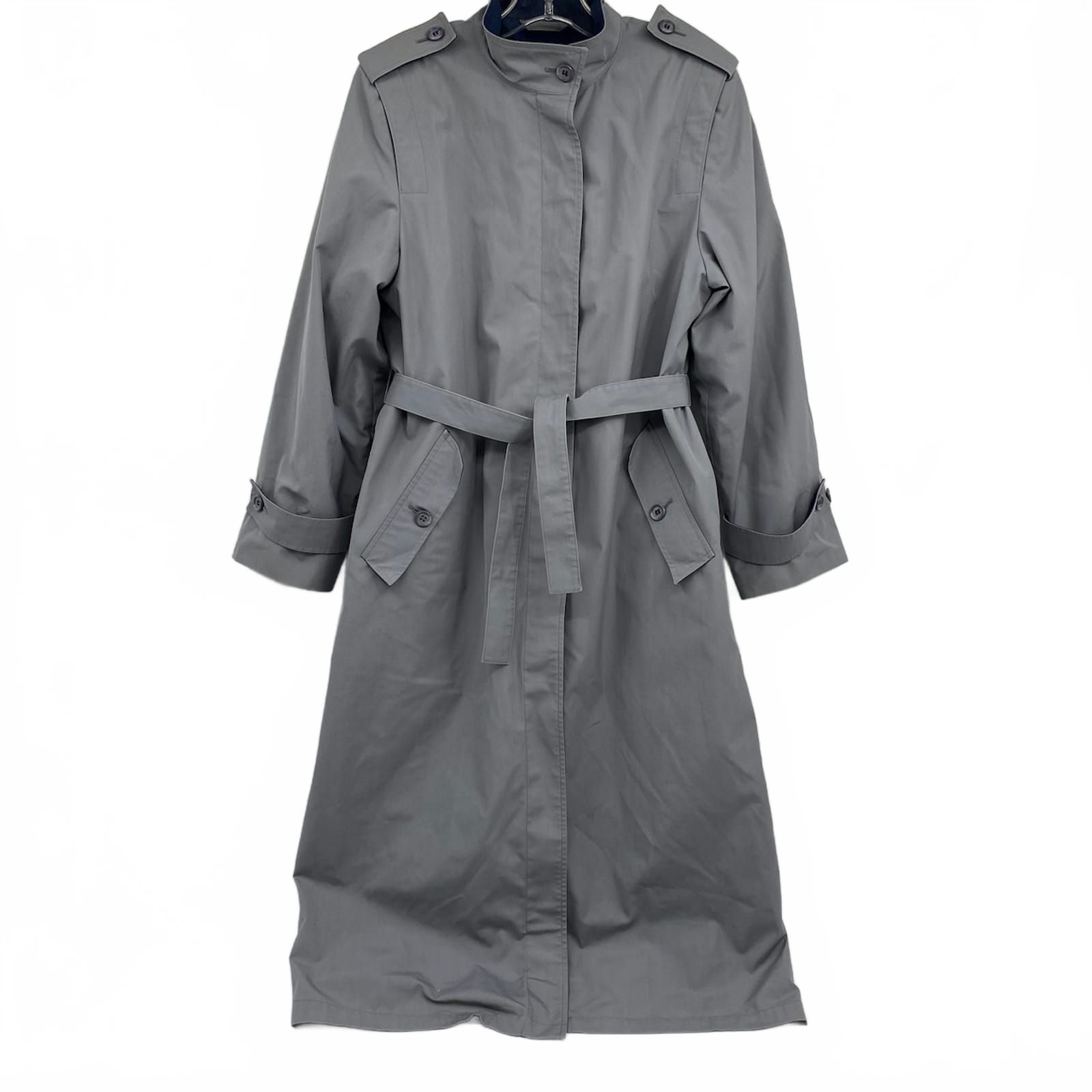 London Fog Gray Fleece-Lined Trench Coat