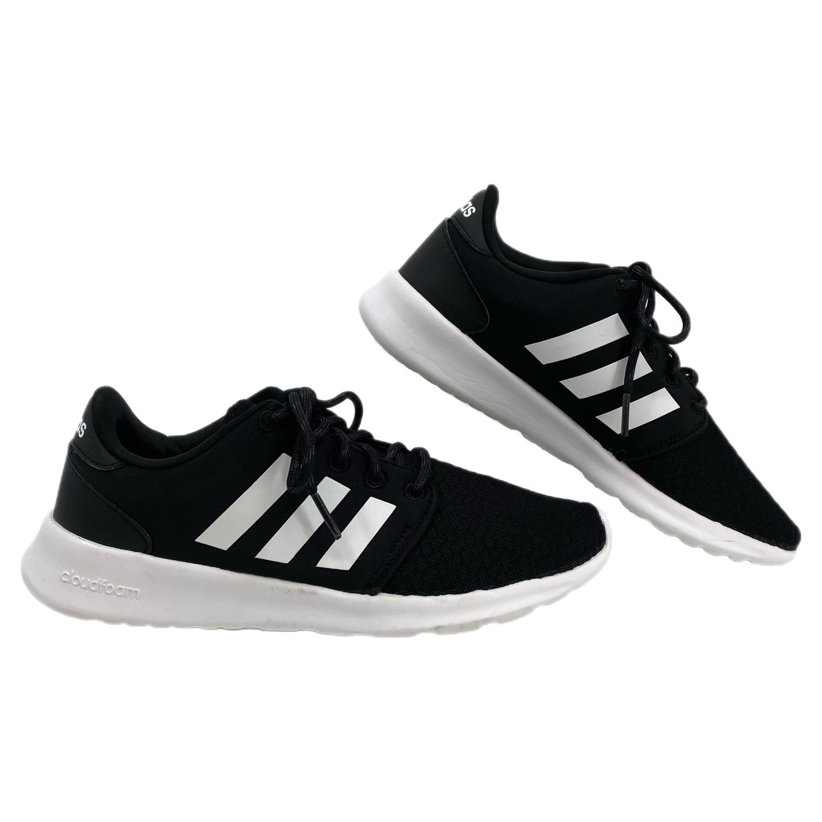 Adidas Black White Cloudfoam Sneakers Adidas Black White Cloudfoam Sneakers  Size 7.5 (Excellent) | Authentic Pre-Owned | Rock It Resell