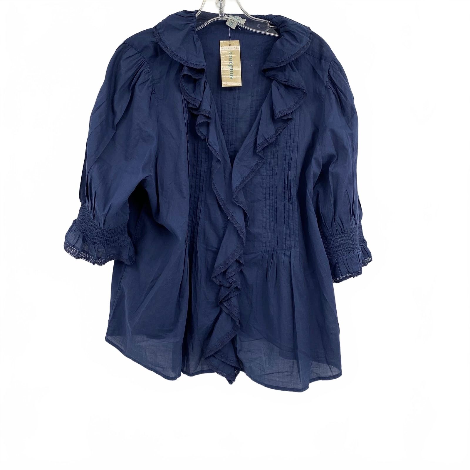 Sundance Navy Beatrice Ruffle Top