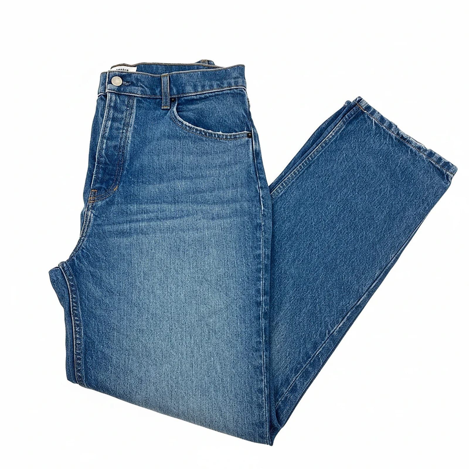 Reformation Ripped Cynthia High Rise Straight Jeans