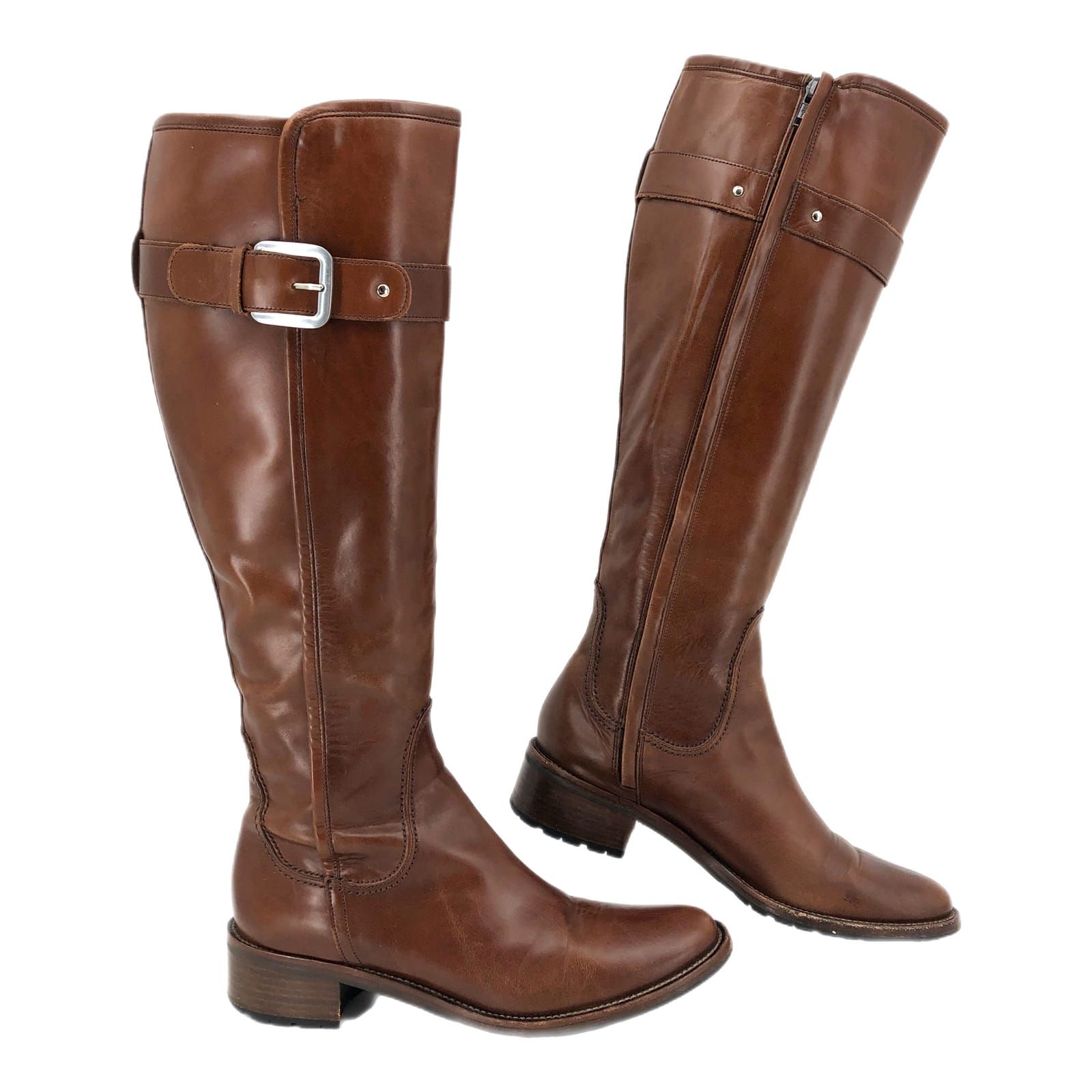 Vibram Brown Leather Heeled Boots