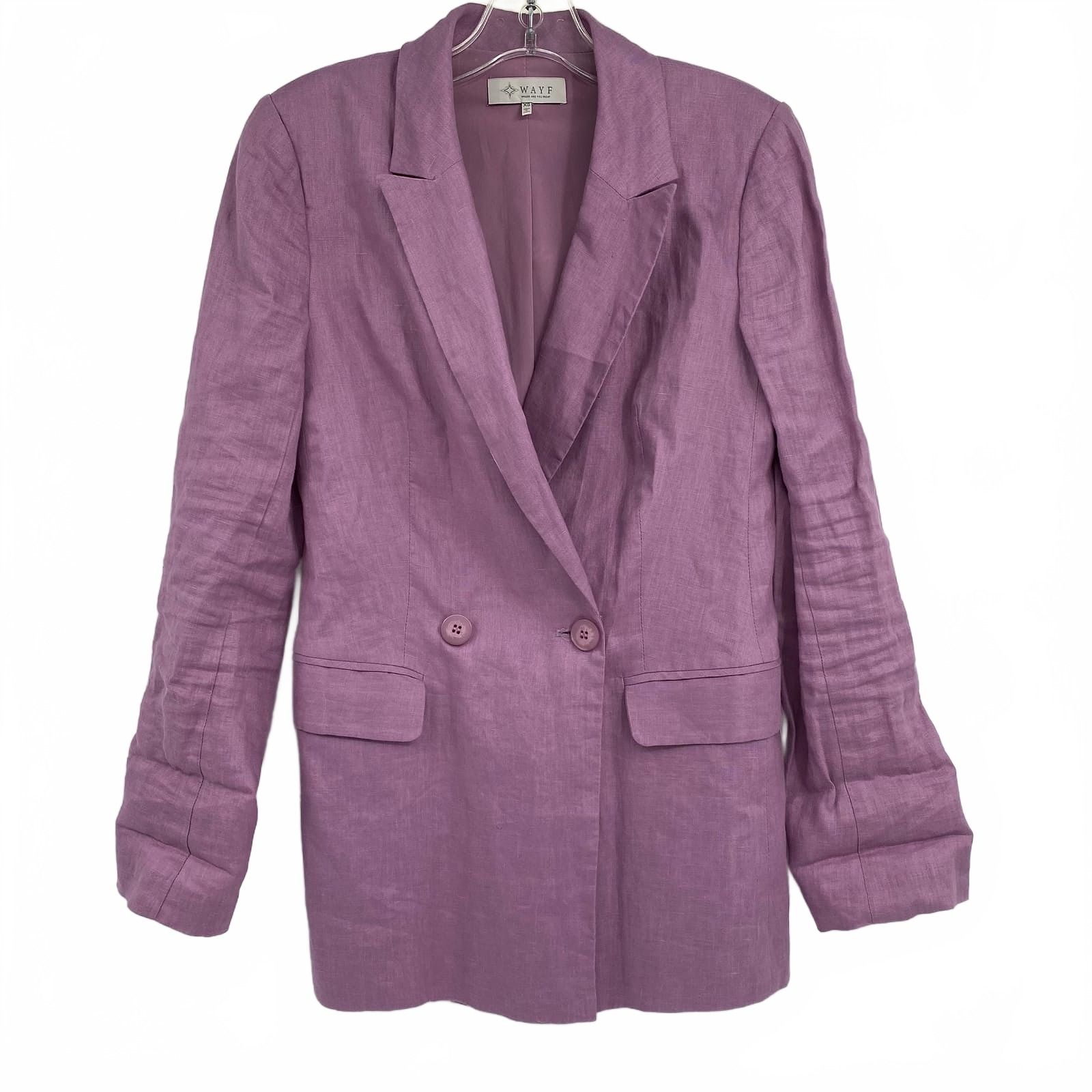 Wayf Purple Linen Blazer
