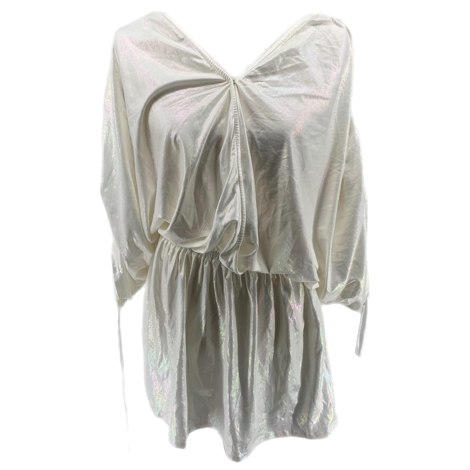 4Sienna White + Multicolor T-Shirt Mini Dress