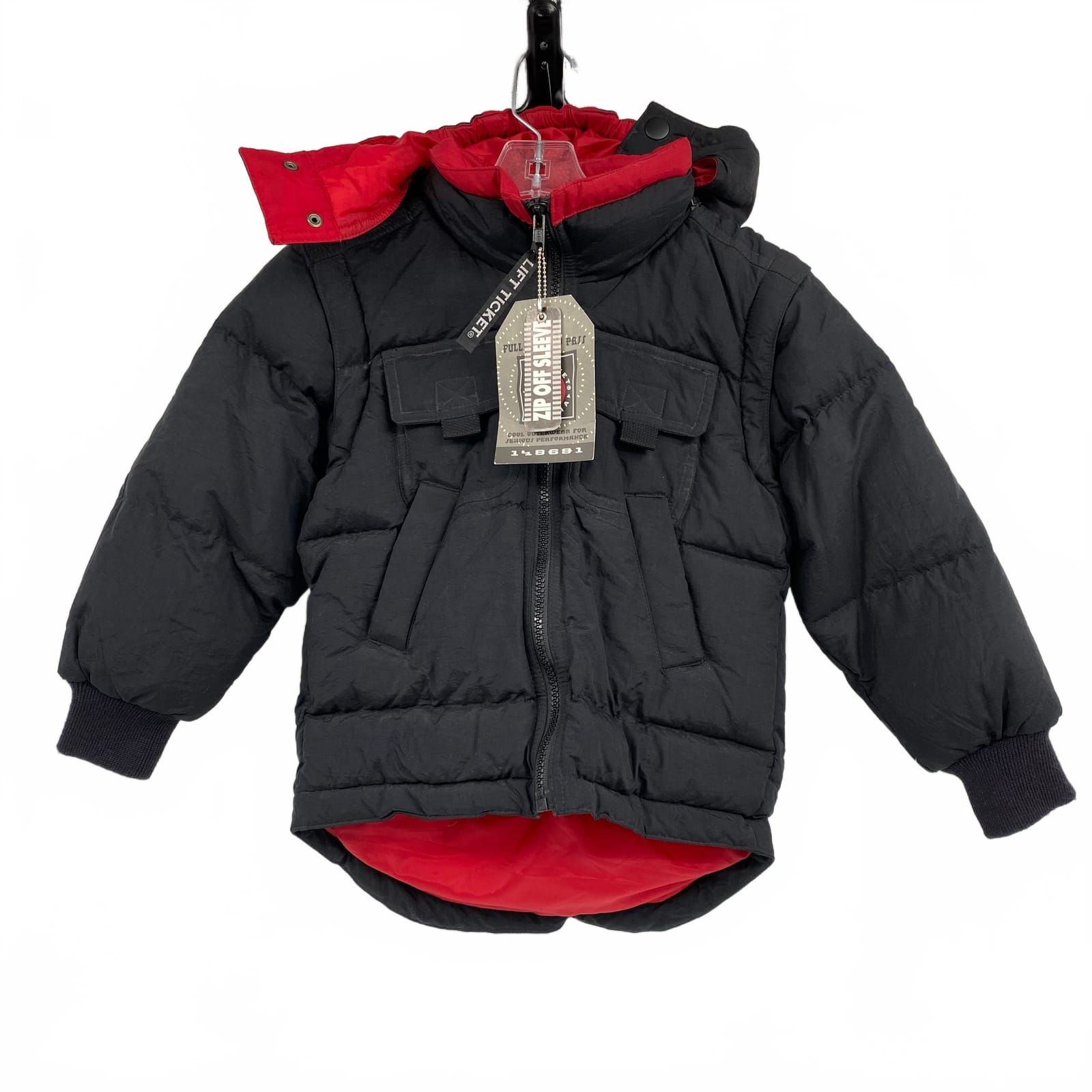 Lift Ticket Kids Black Nylon Puffers Jacket