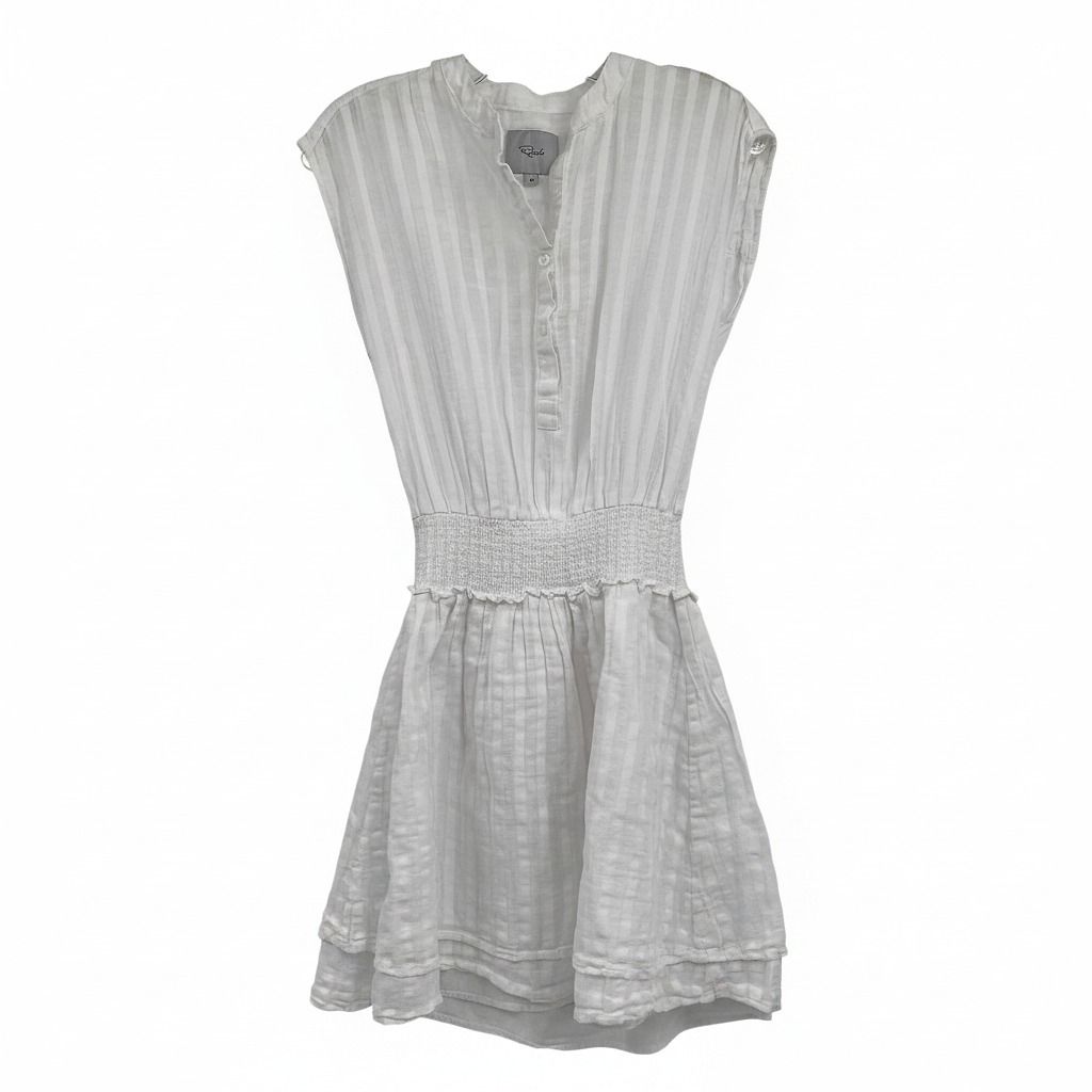 Rails White Angelina Smocked Waist Mini Dress