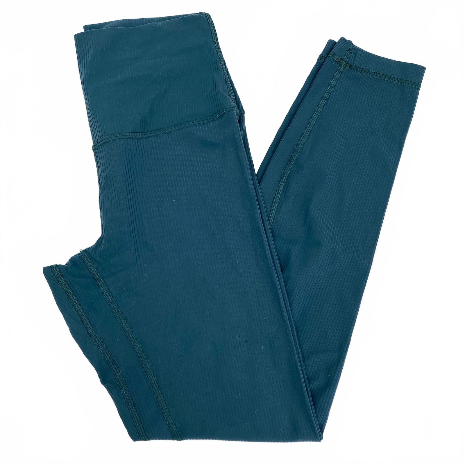 lululemon Teal Green Ribbed Leggings