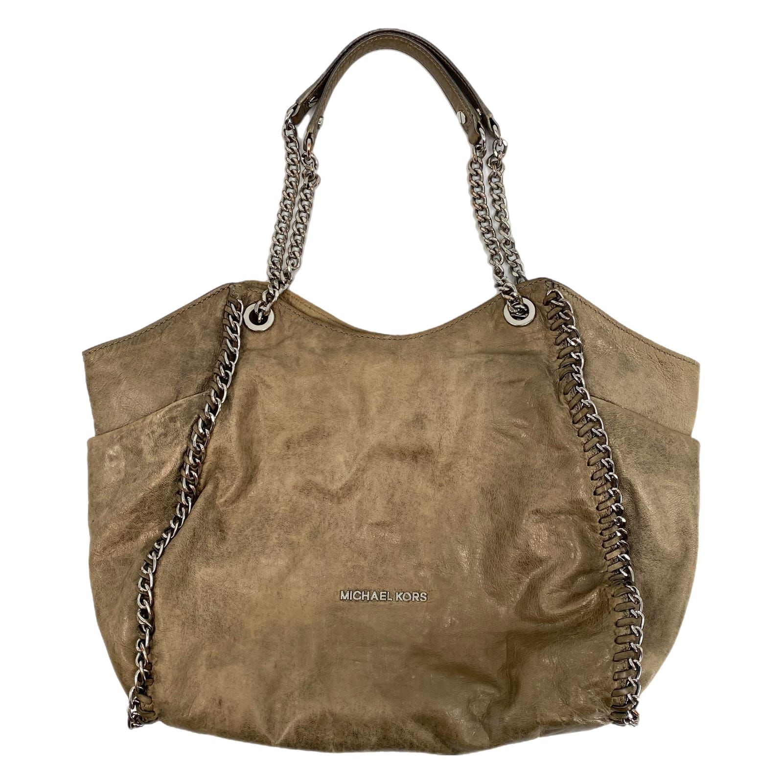 Michael Kors Tan Silver Chain Accent Shoulder Bag