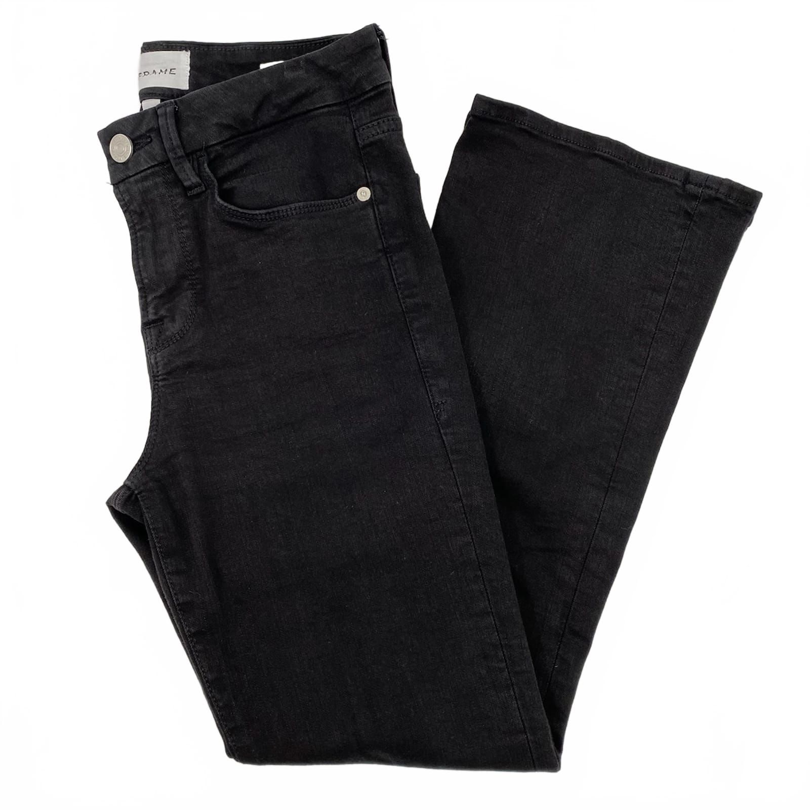 Frame Denim Black Le Crop Mini Boot Jeans