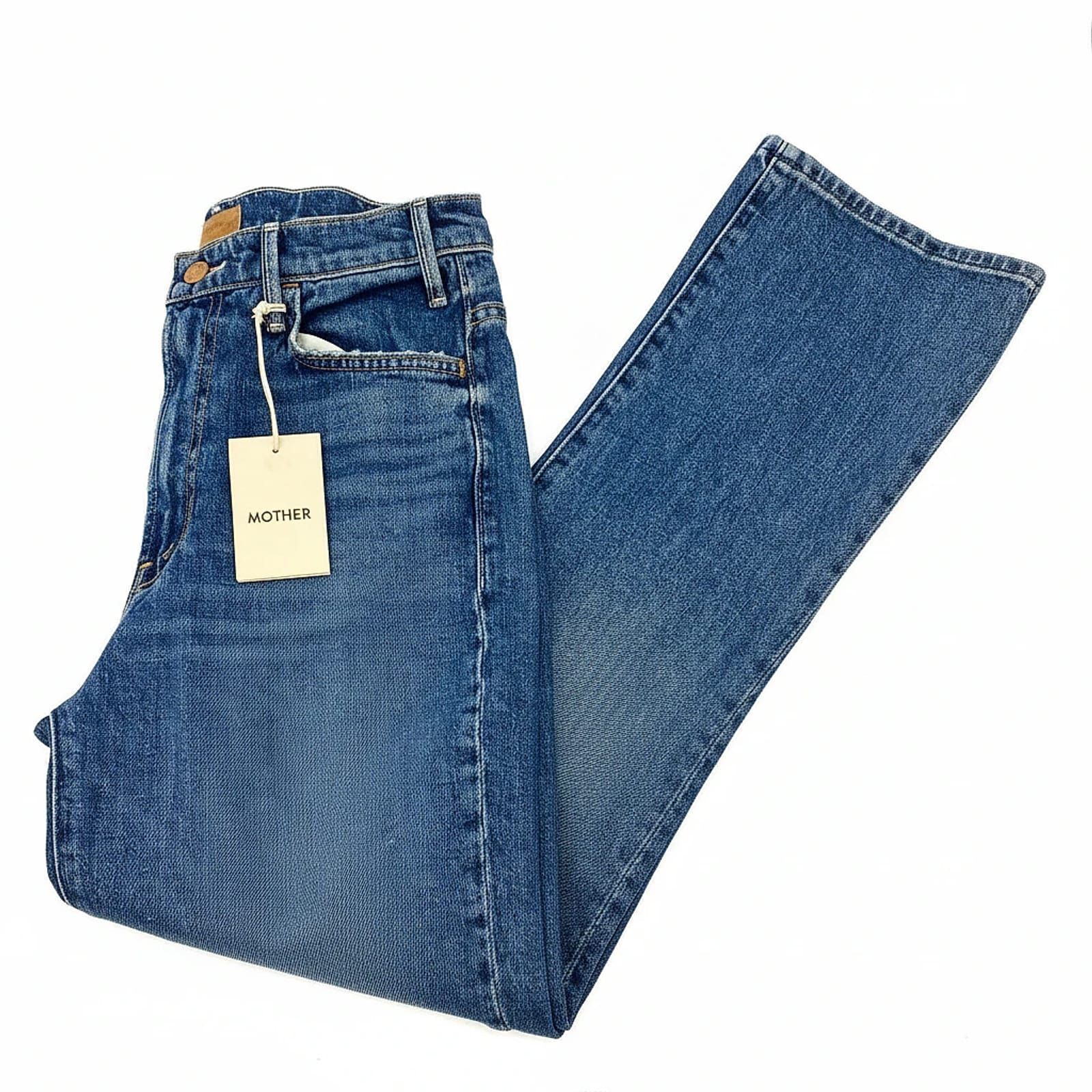 MOTHER Blue Hustler Ankle Jeans