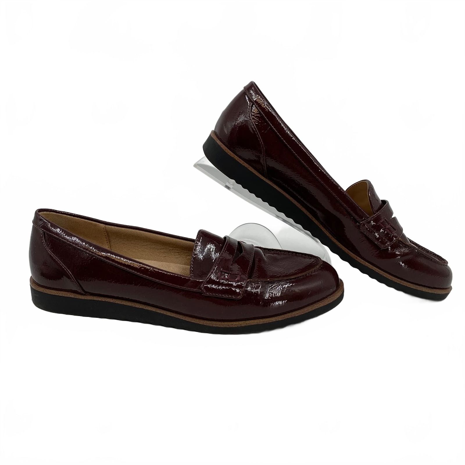 Abella Maroon Patent Loafers