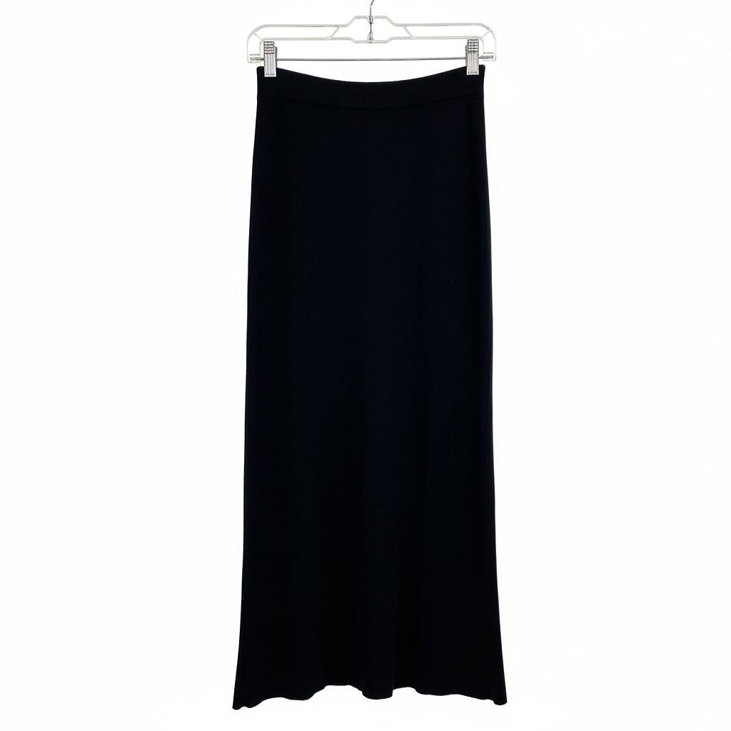 Eileen Fisher Black Maxi Wool Skirt