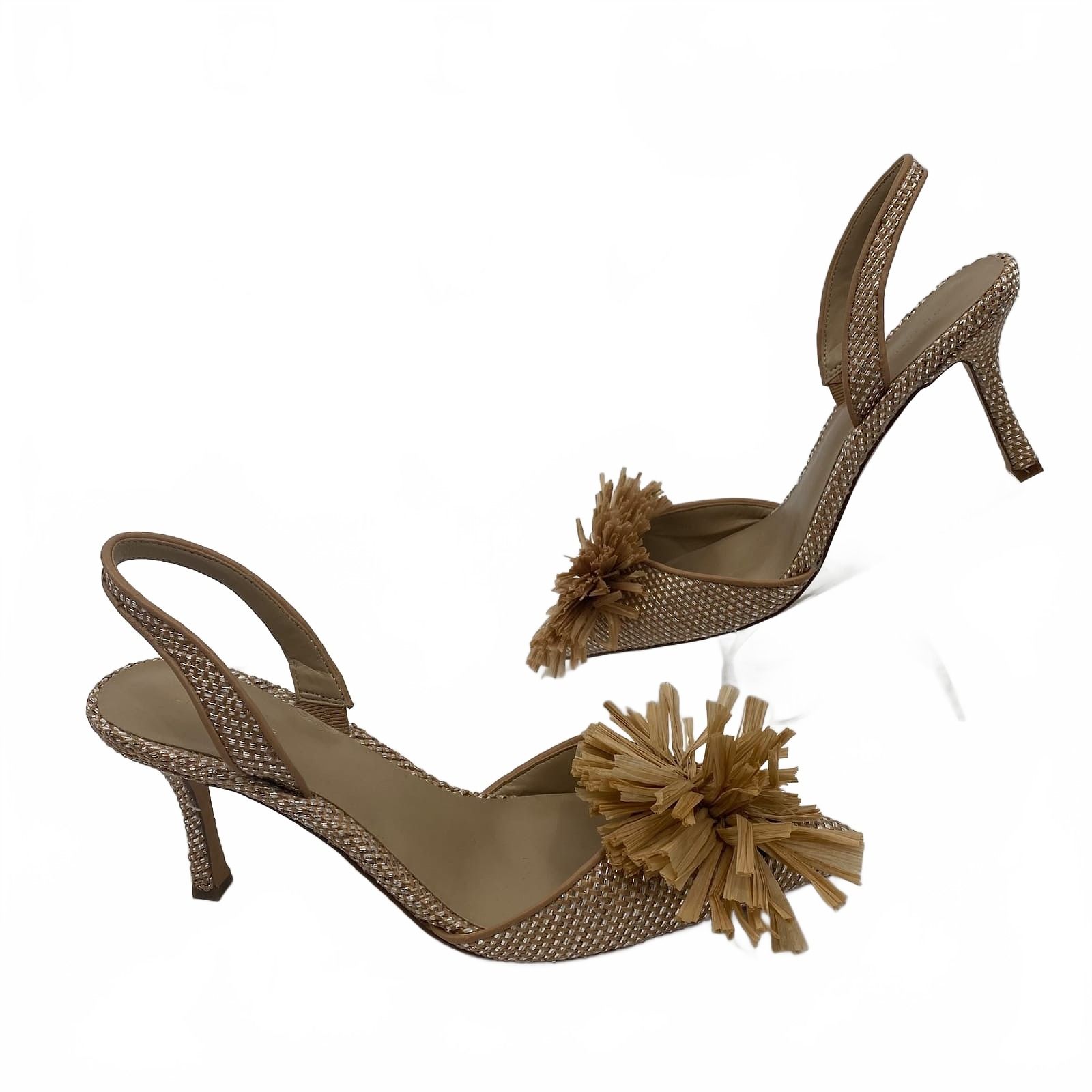 Ann Taylor Tan Heels Kerry Straw Heels Slingback