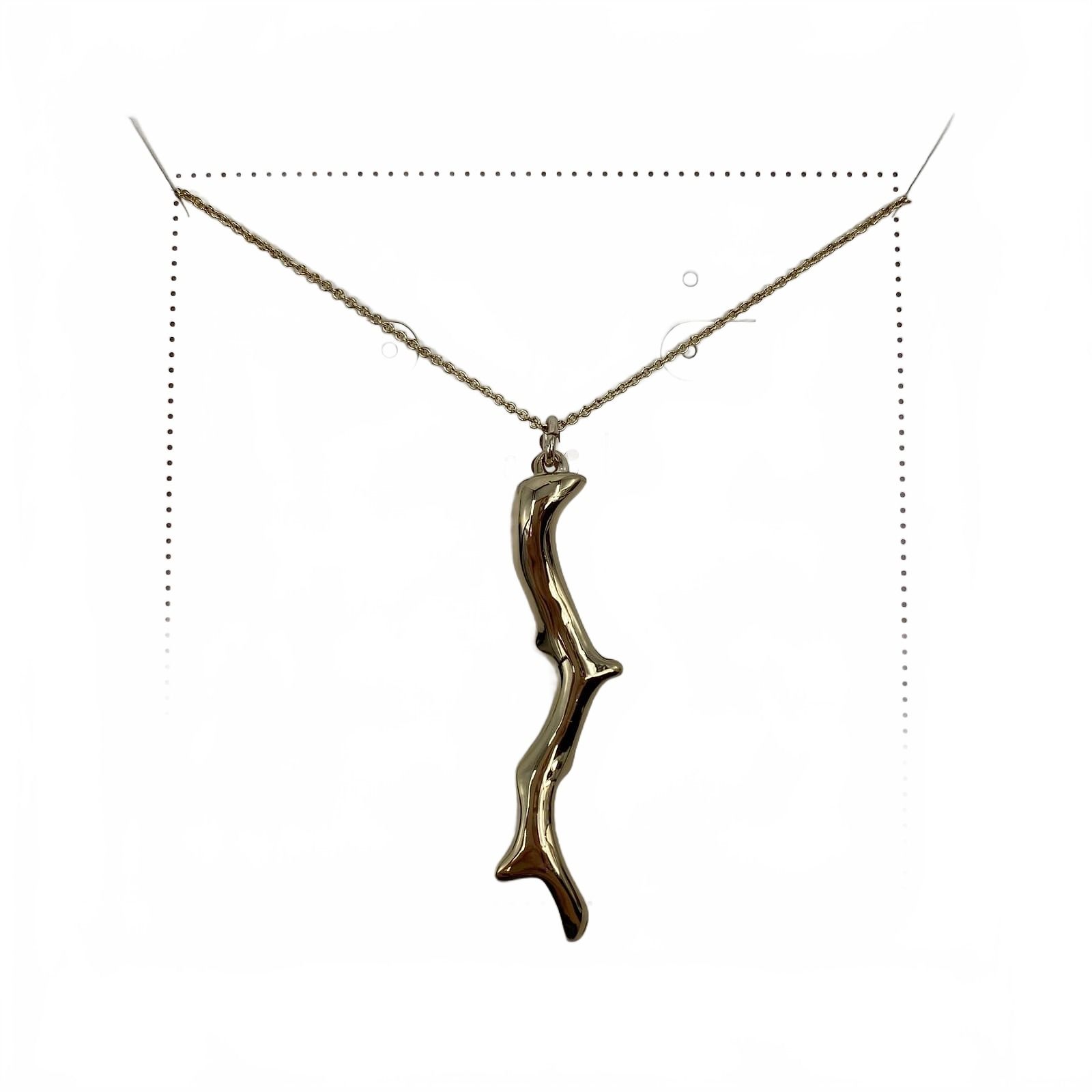Stella & Dot Gold Coral Branch Pendant Necklace