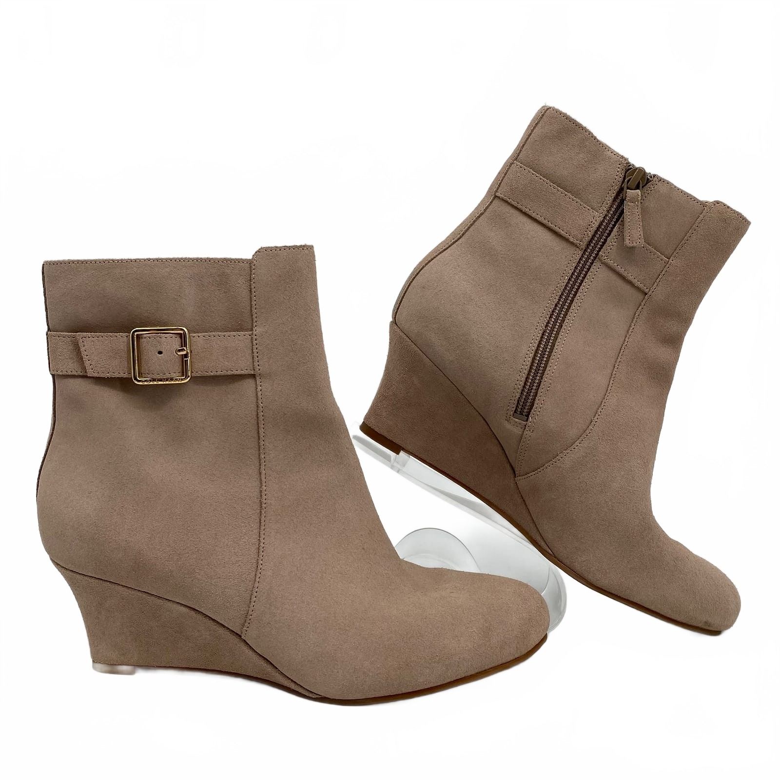 Cole Haan Tan Ankle Boots Wedge Bootie