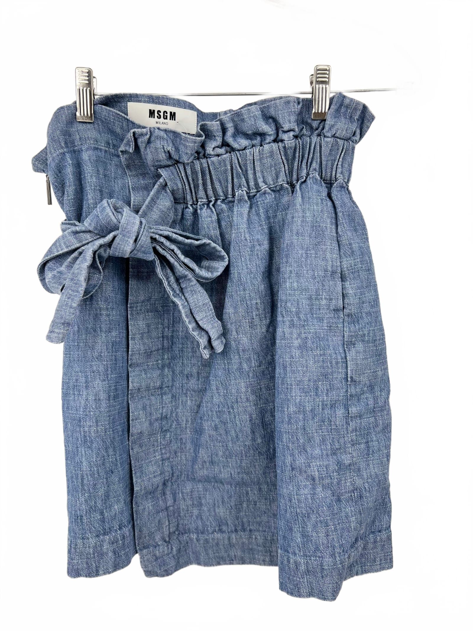 MSGM Denim Belted Skirt