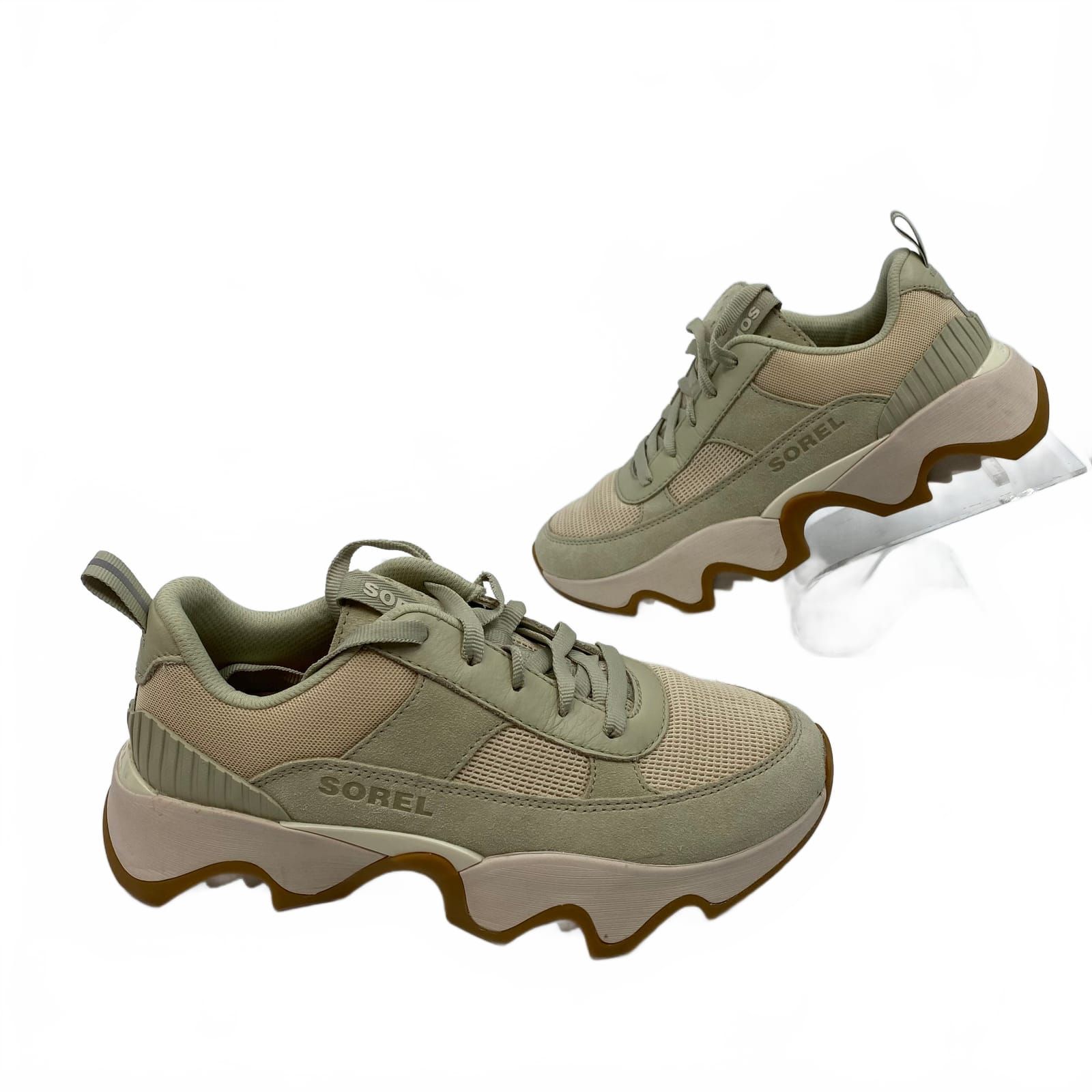 Sorel Green Beige Suede & Synthetic Sneakers