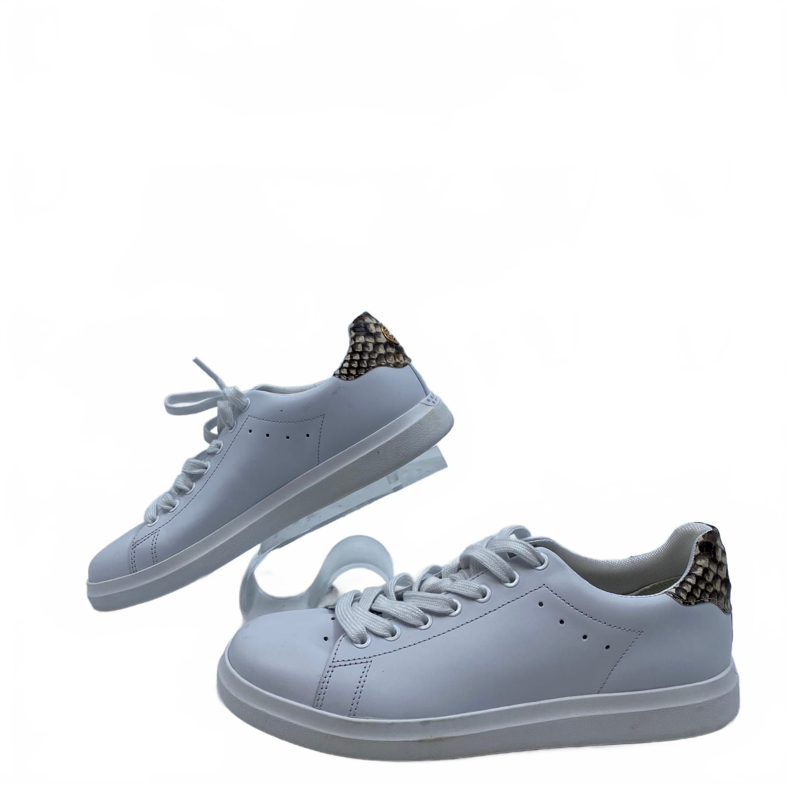 Tory Burch White Leather Textile Sneakers