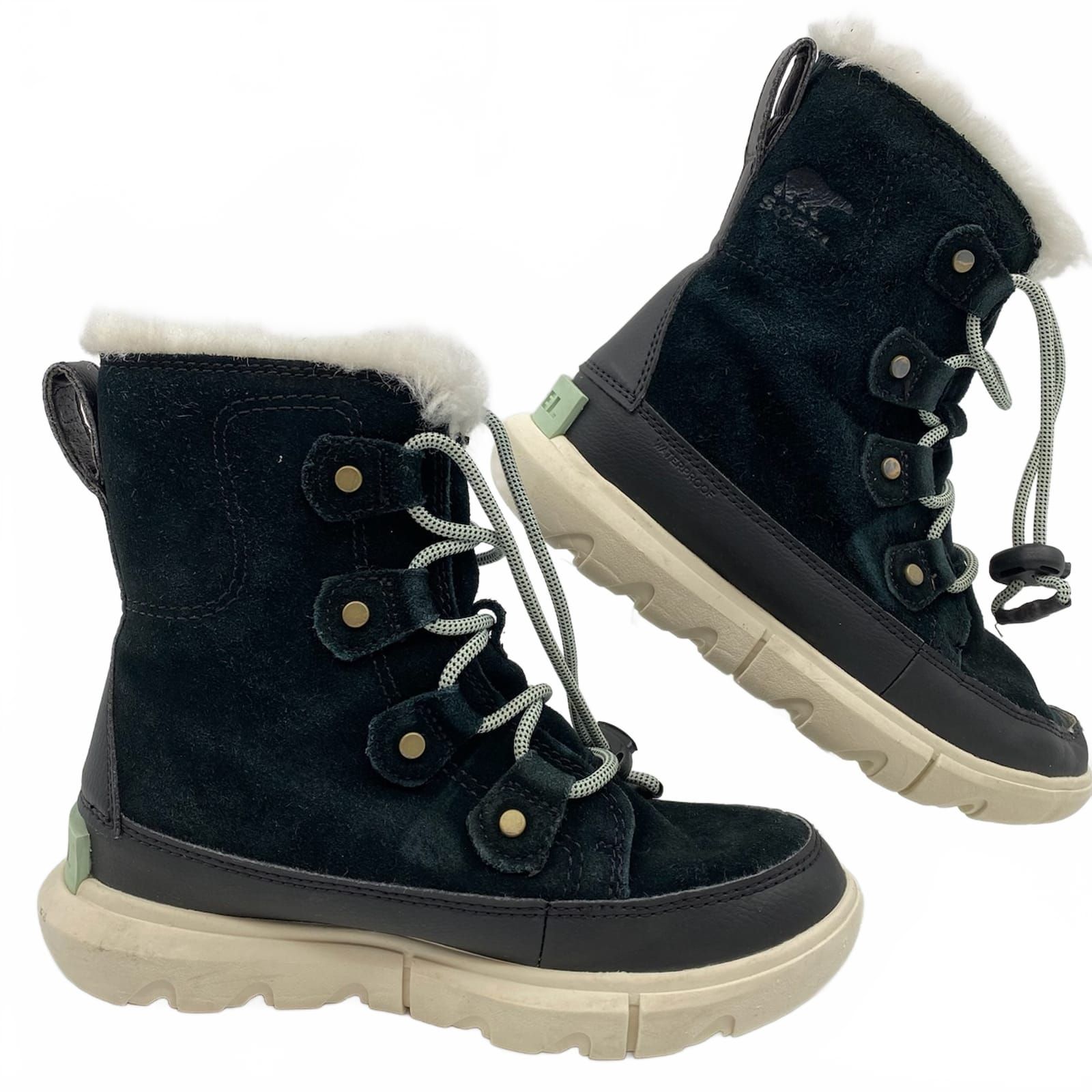 Sorel Black/White Kids Snow Boots