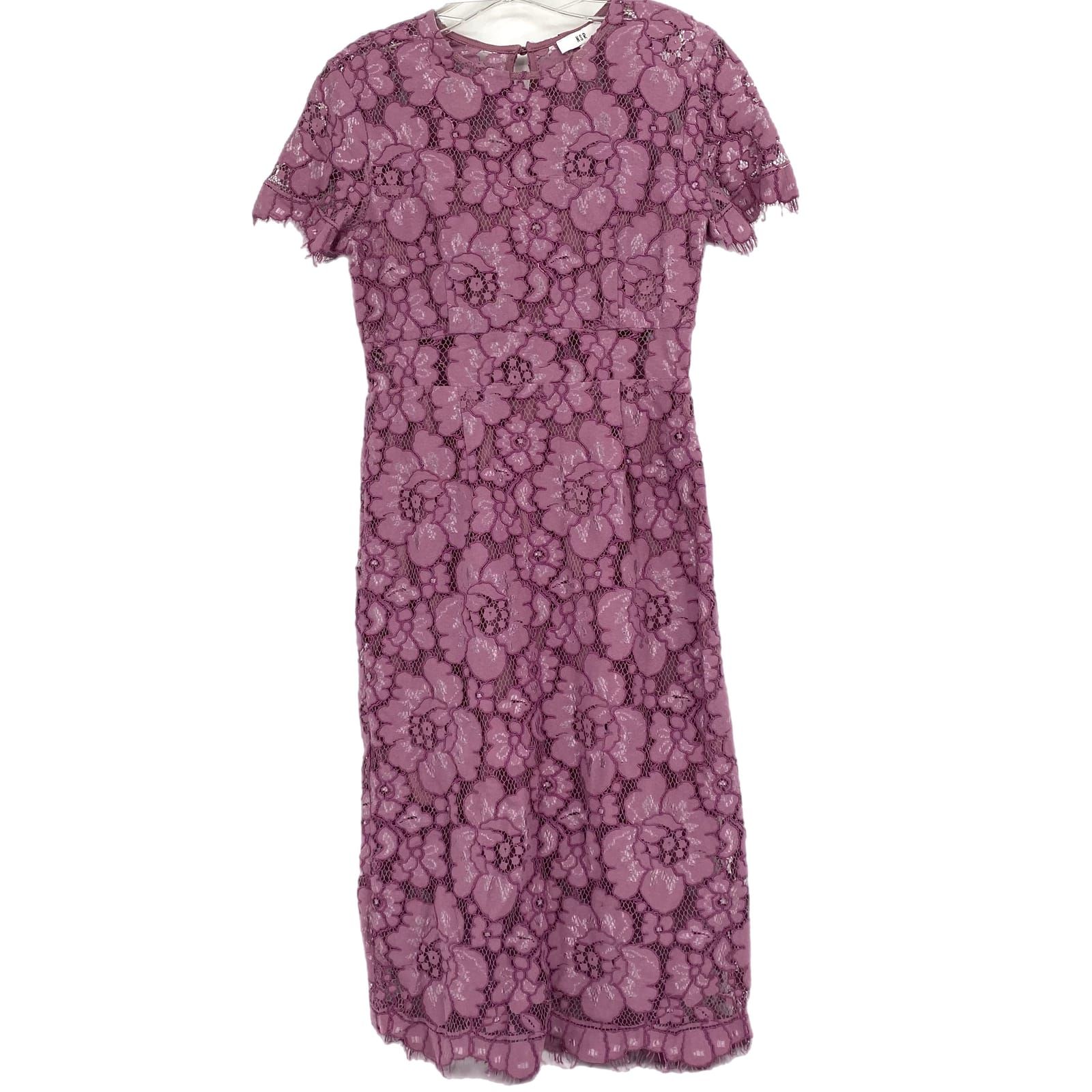 NSR Purple Floral Straight  Midi Dress