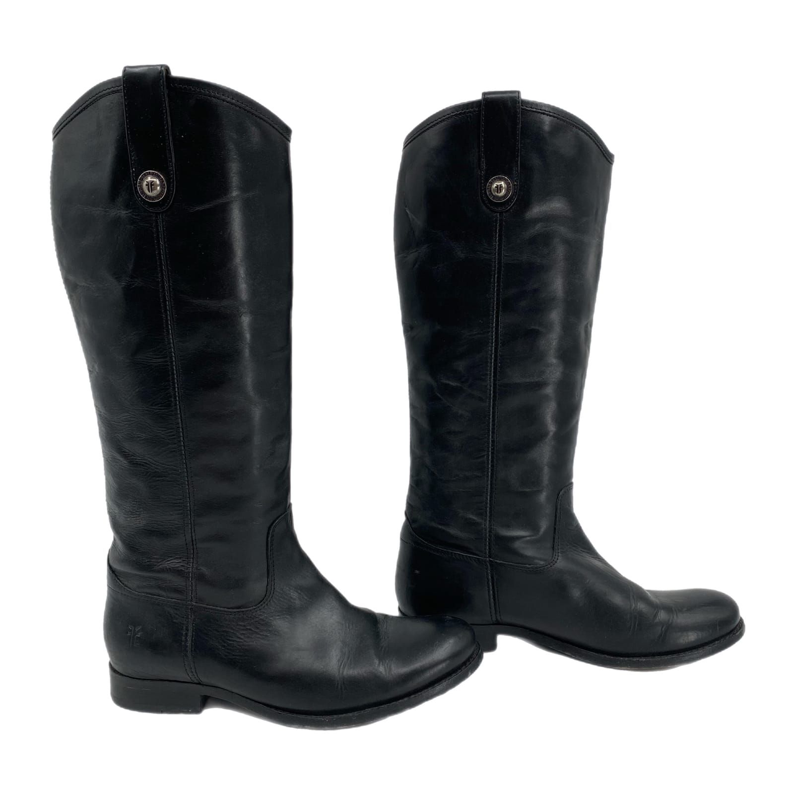 Frye Black Leather Knee High Boots