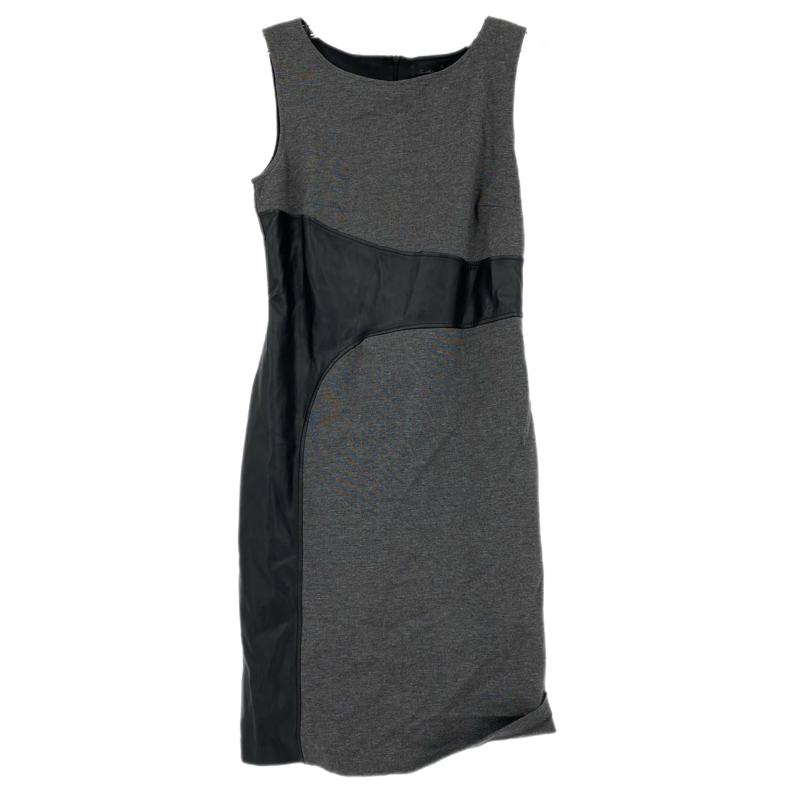 Black Viscose Blend Sleeveless Dress
