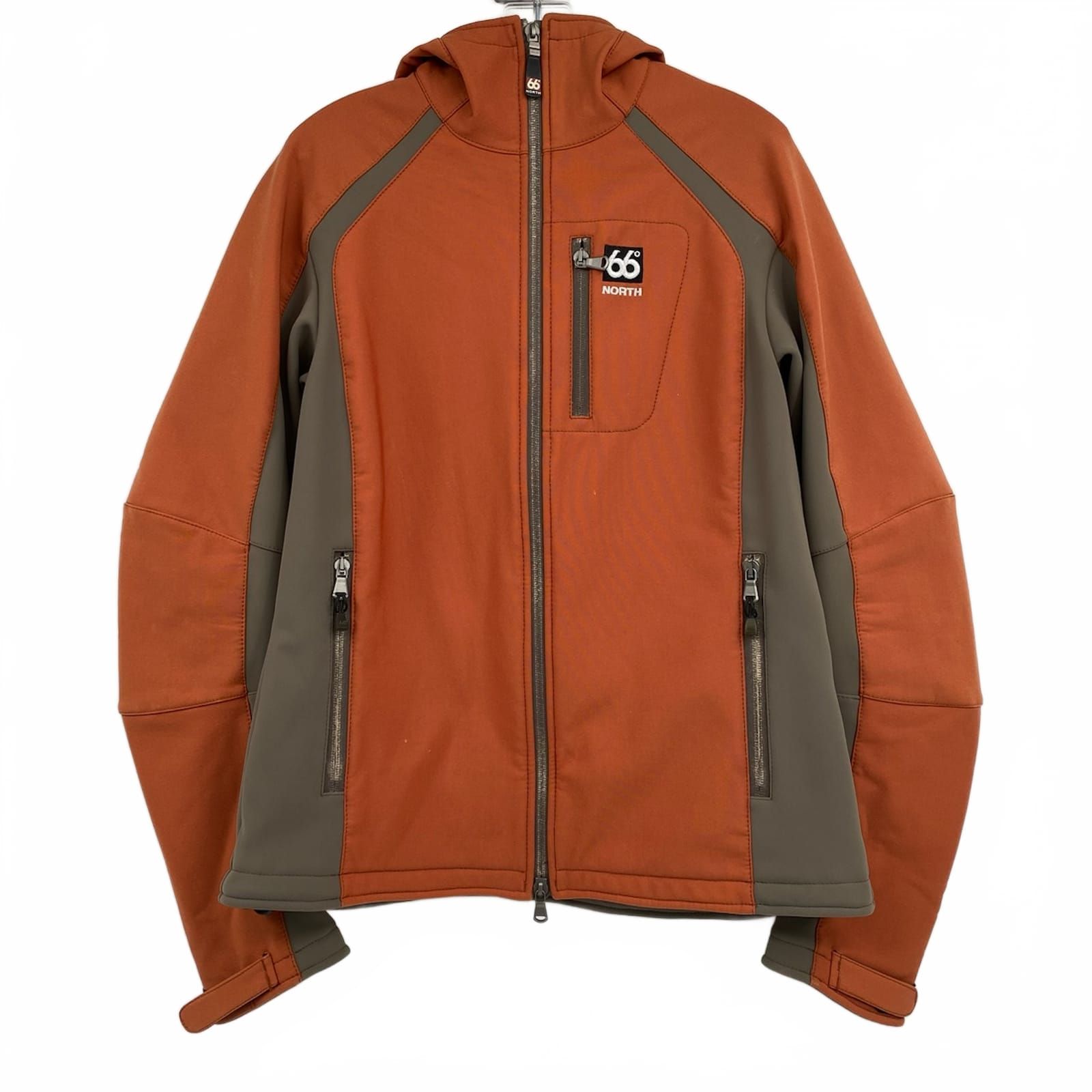 66 Degrees North Orange Gray Light Zip-Up Jacket