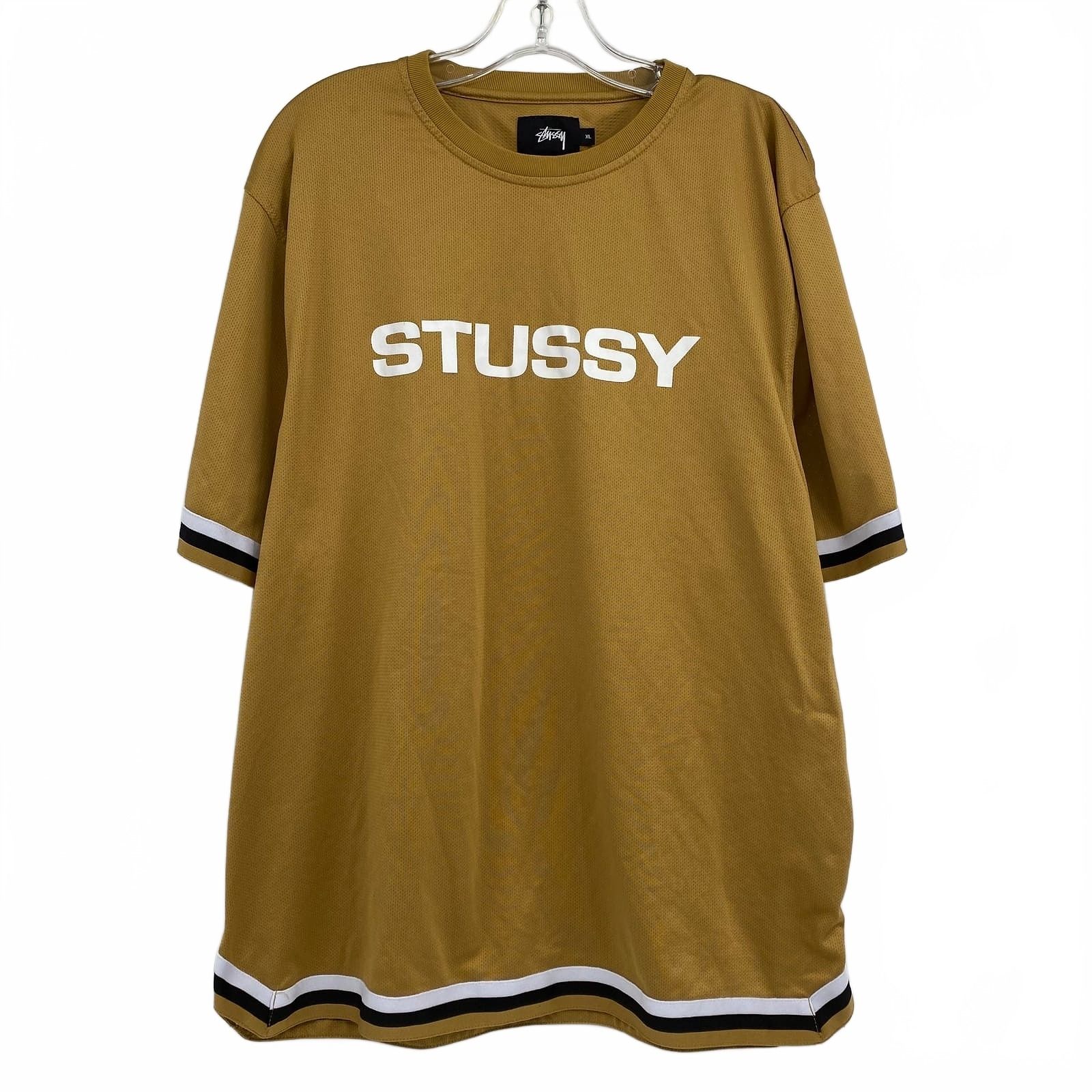 Stussy Gold White Short Sleeve Jersey Top