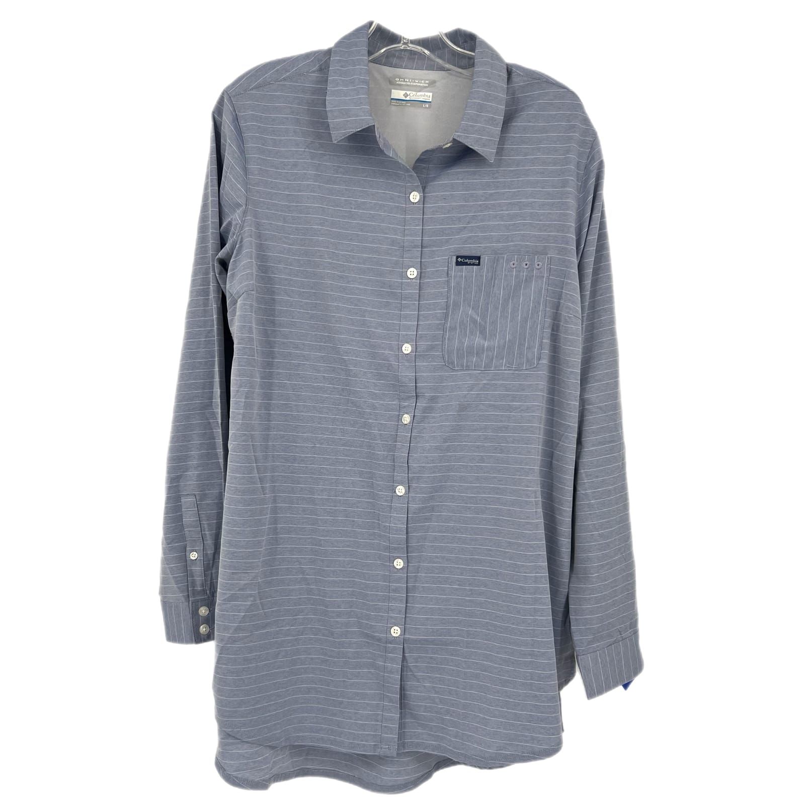 Columbia Blue Striped Long Sleeve Button-Up Shirt