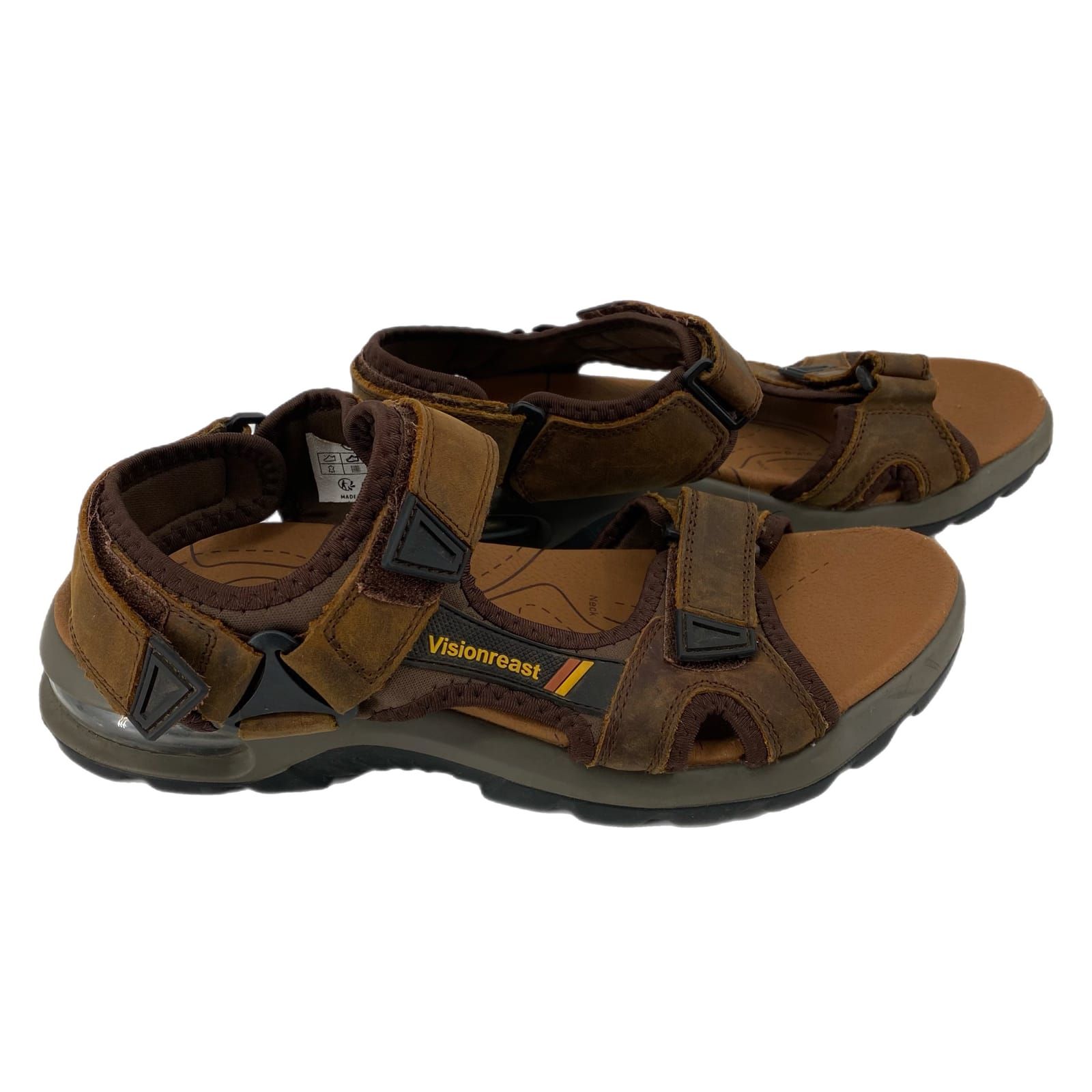 Visionreast Brown Hook & Loop Classic Sandals