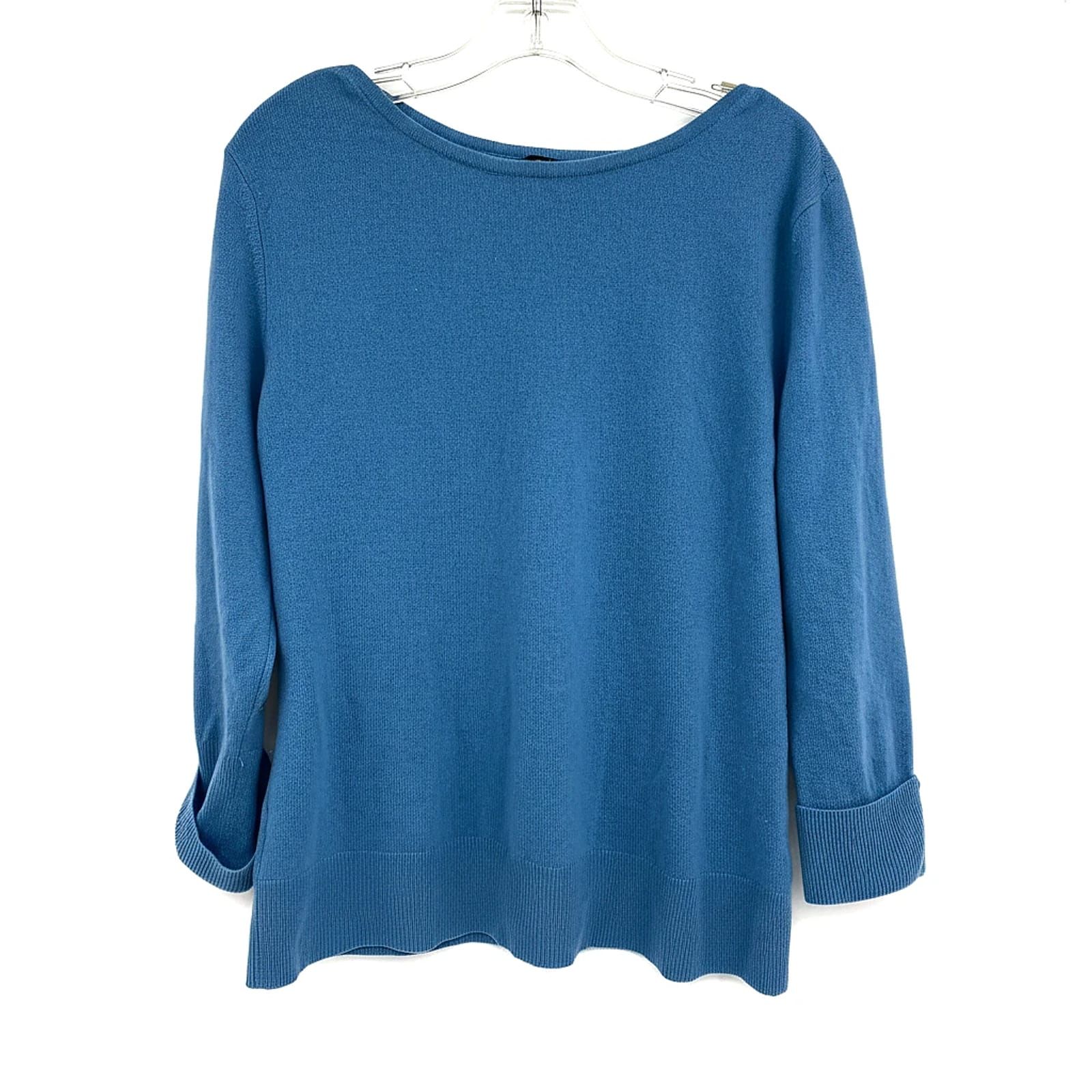 Prive Blue Cashmere Crewneck Sweater
