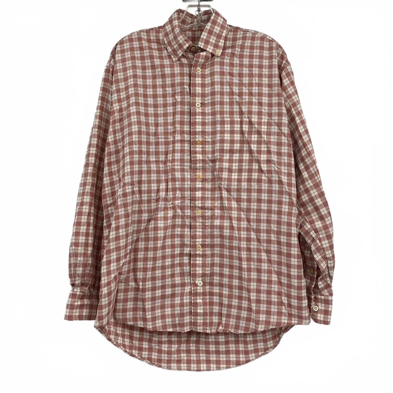 Burberry Red White Plaid Cotton Button Down Shirt
