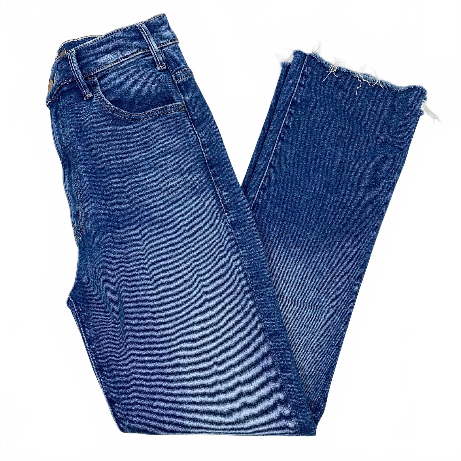 Mother Medium Wash The Hustler Ankle Fray Jeans