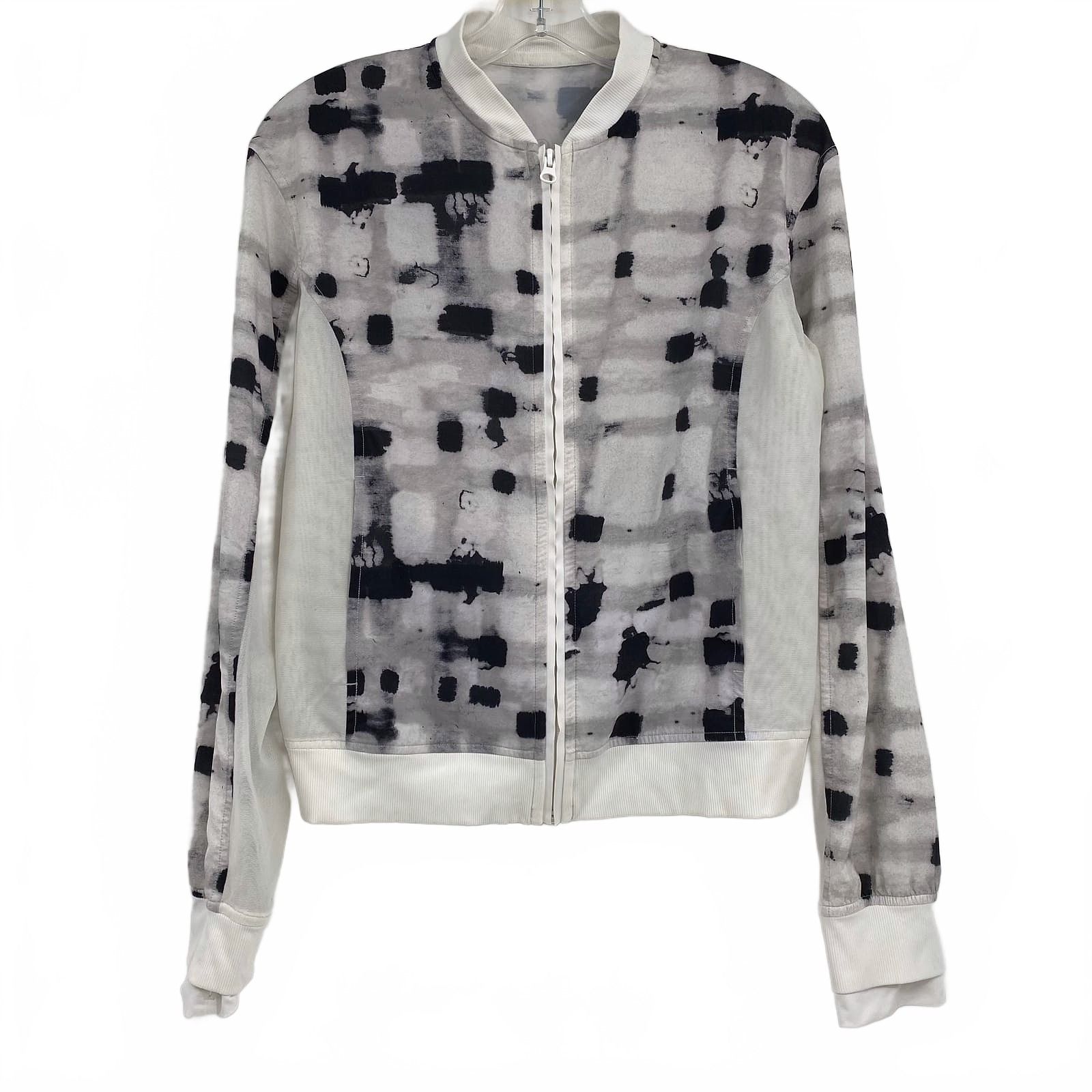 lululemon athletica White Gray Ghost Weave Noir II Bomber Jacket