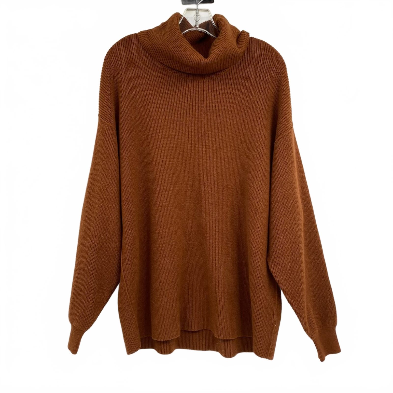 Free People Burnt Orange Knit Turtleneck Sweater