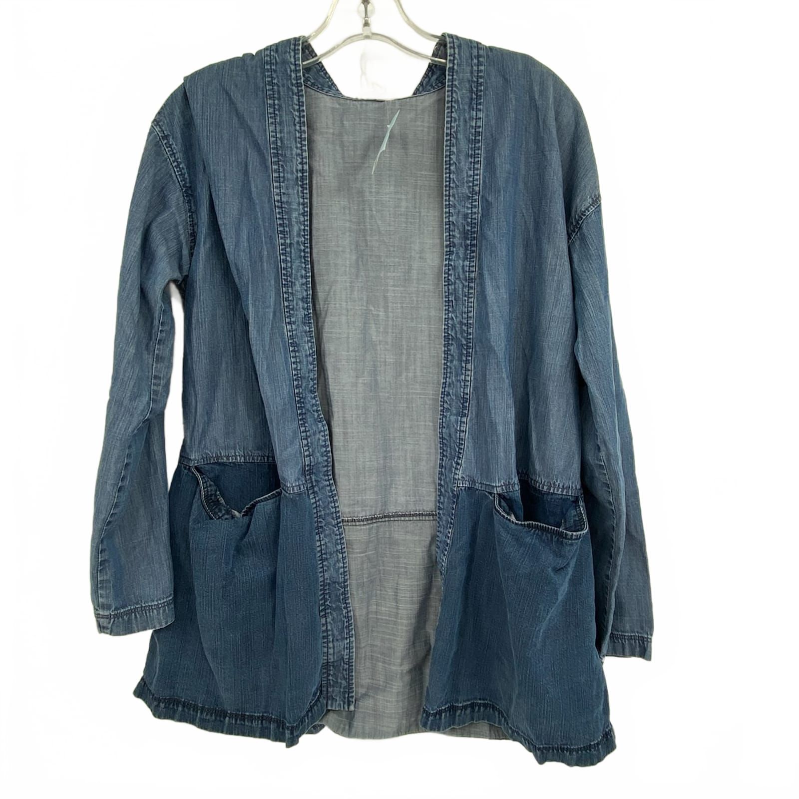 Eileen Fisher Denim Front Open Jacket