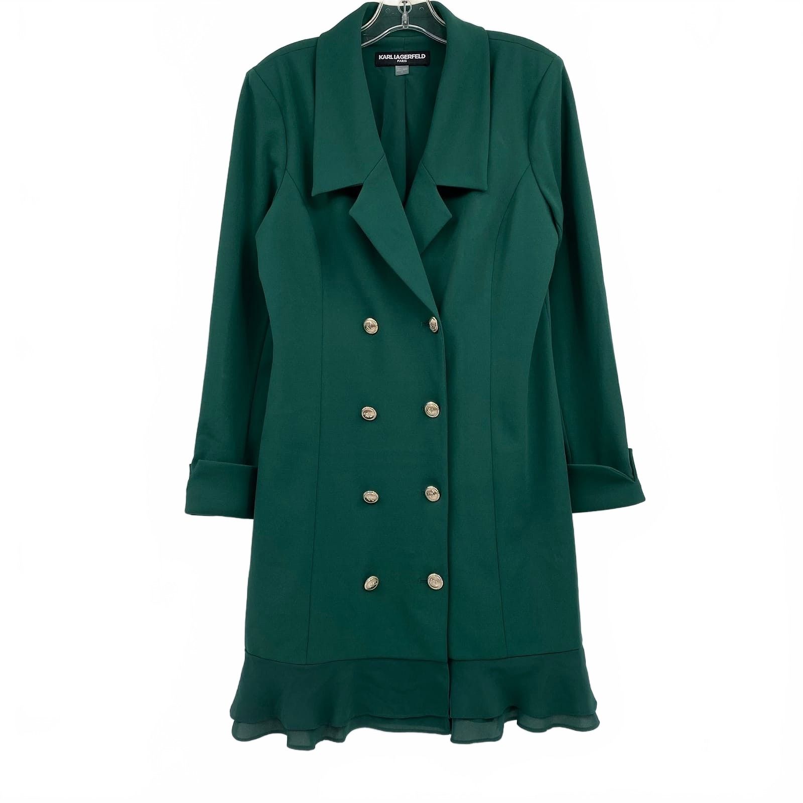 Karl Lagerfeld Green Button Up Blazer-Style Jacket