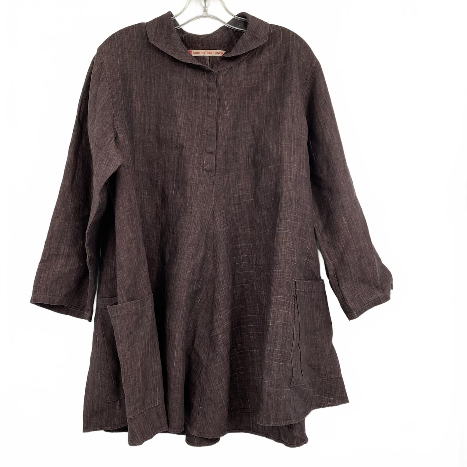 South Street Linen Brown Blouse