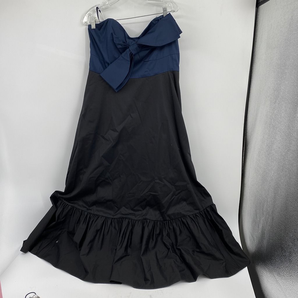 Hutch Black Blue Maxi Dress Strapless Bow